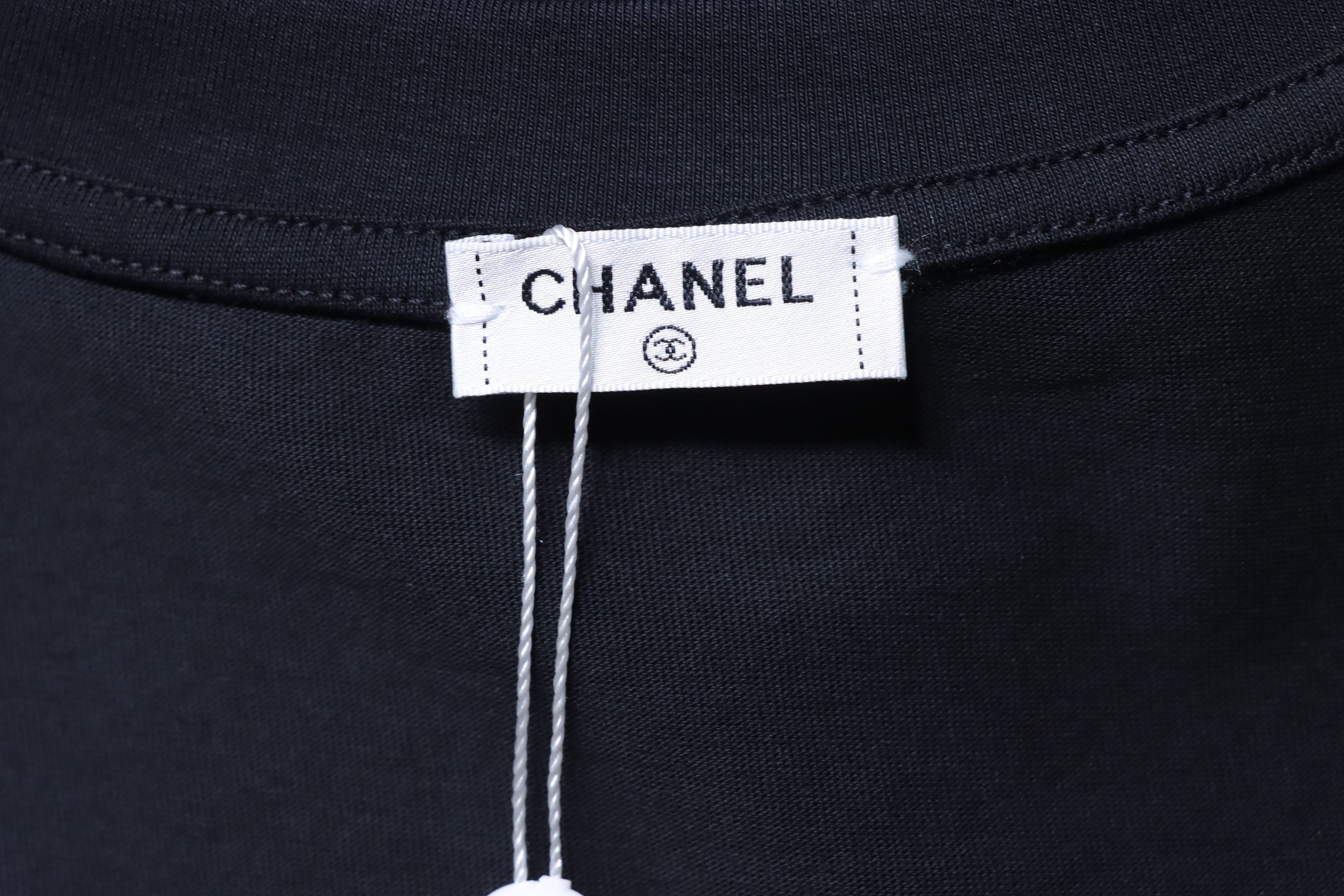 Chanel Double C Silicone Logo Print Short Sleeve T-Shirt Style 2