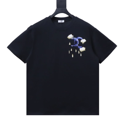 Chanel Hand-Drawn Double C Print Short Sleeve T-Shirt Style 1 02