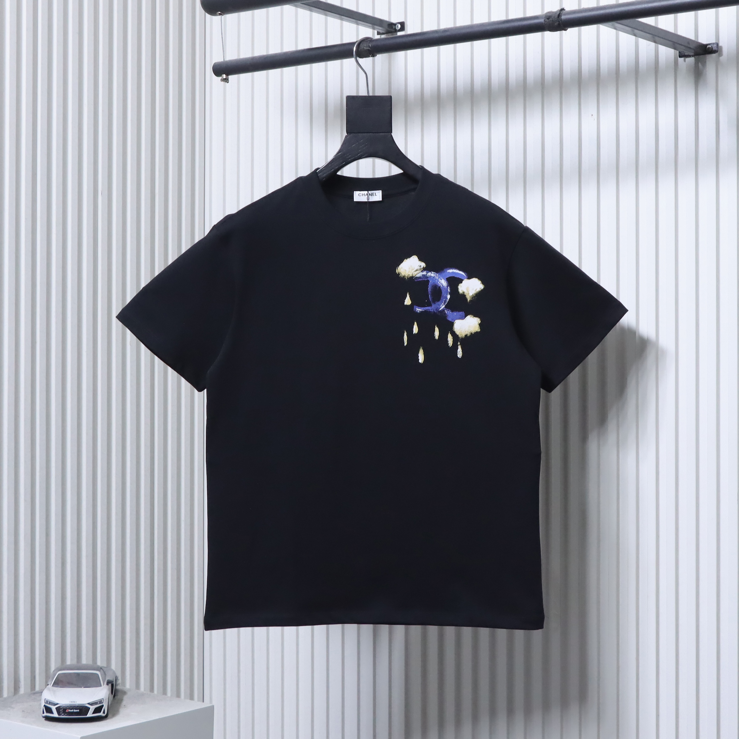 Chanel Hand-Drawn Double C Print Short Sleeve T-Shirt Style 1
