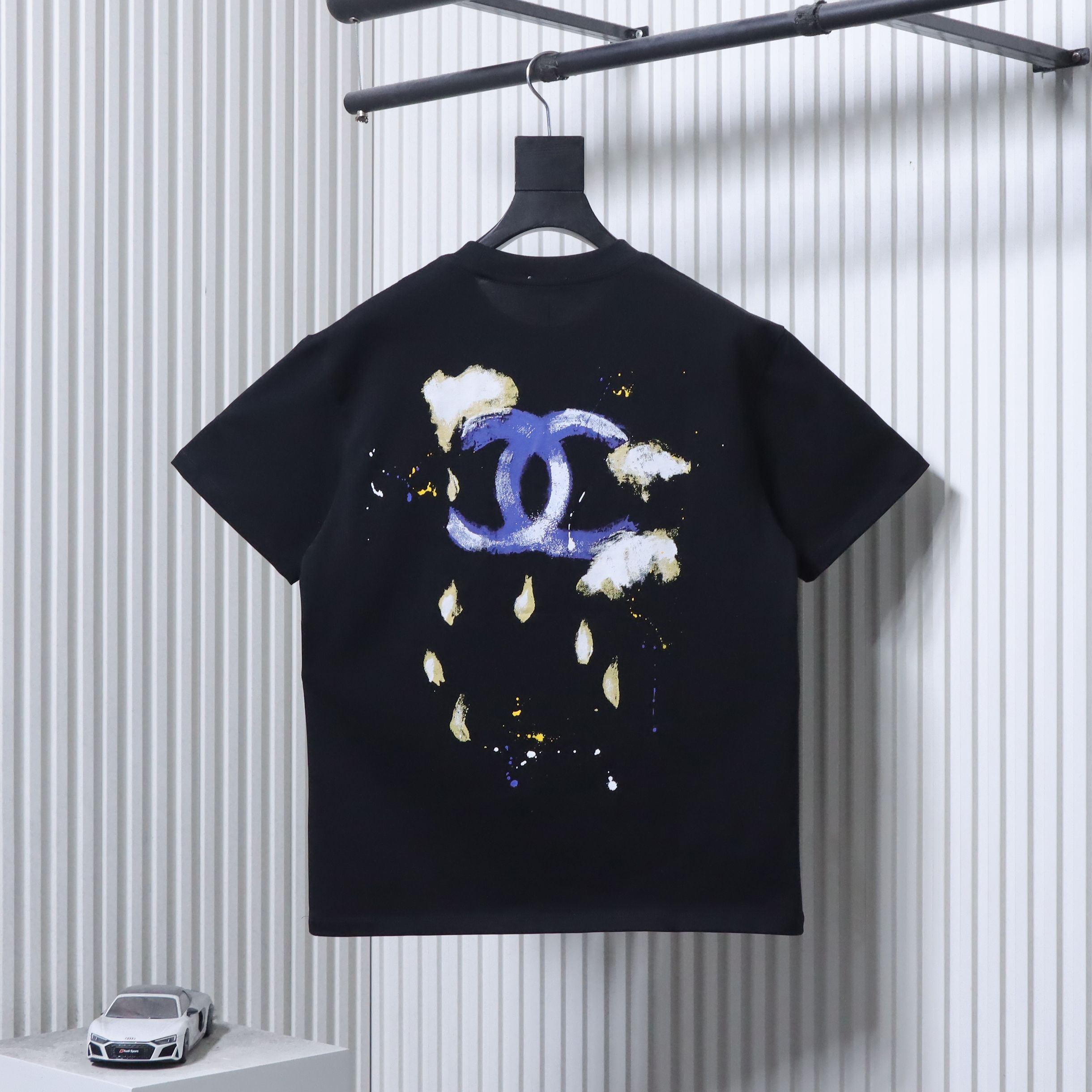 Chanel Hand-Drawn Double C Print Short Sleeve T-Shirt Style 1