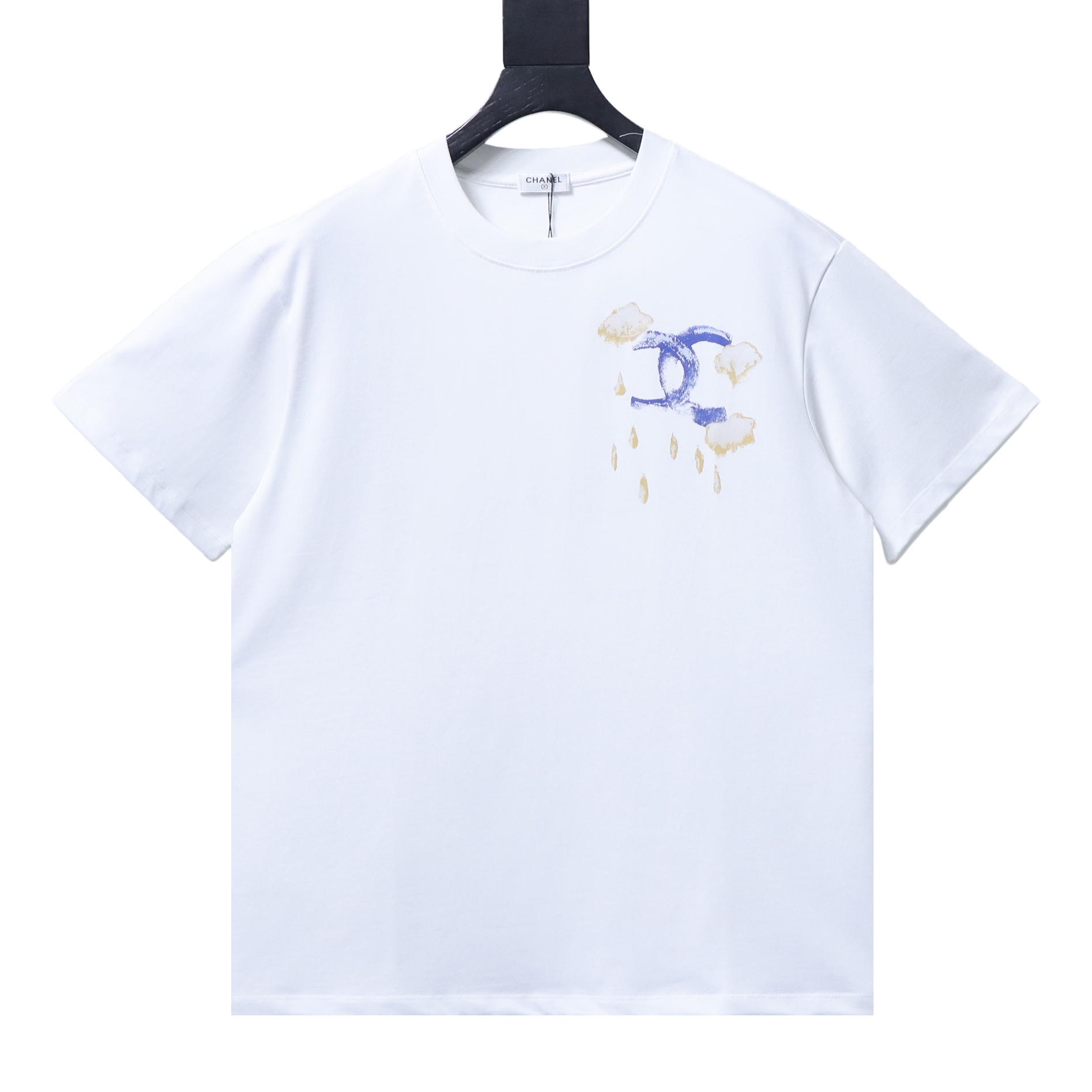 Chanel Hand-Drawn Double C Print Short Sleeve T-Shirt Style 2