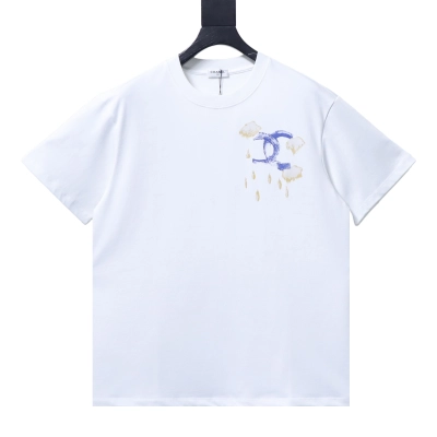 Chanel Hand-Drawn Double C Print Short Sleeve T-Shirt Style 2 02