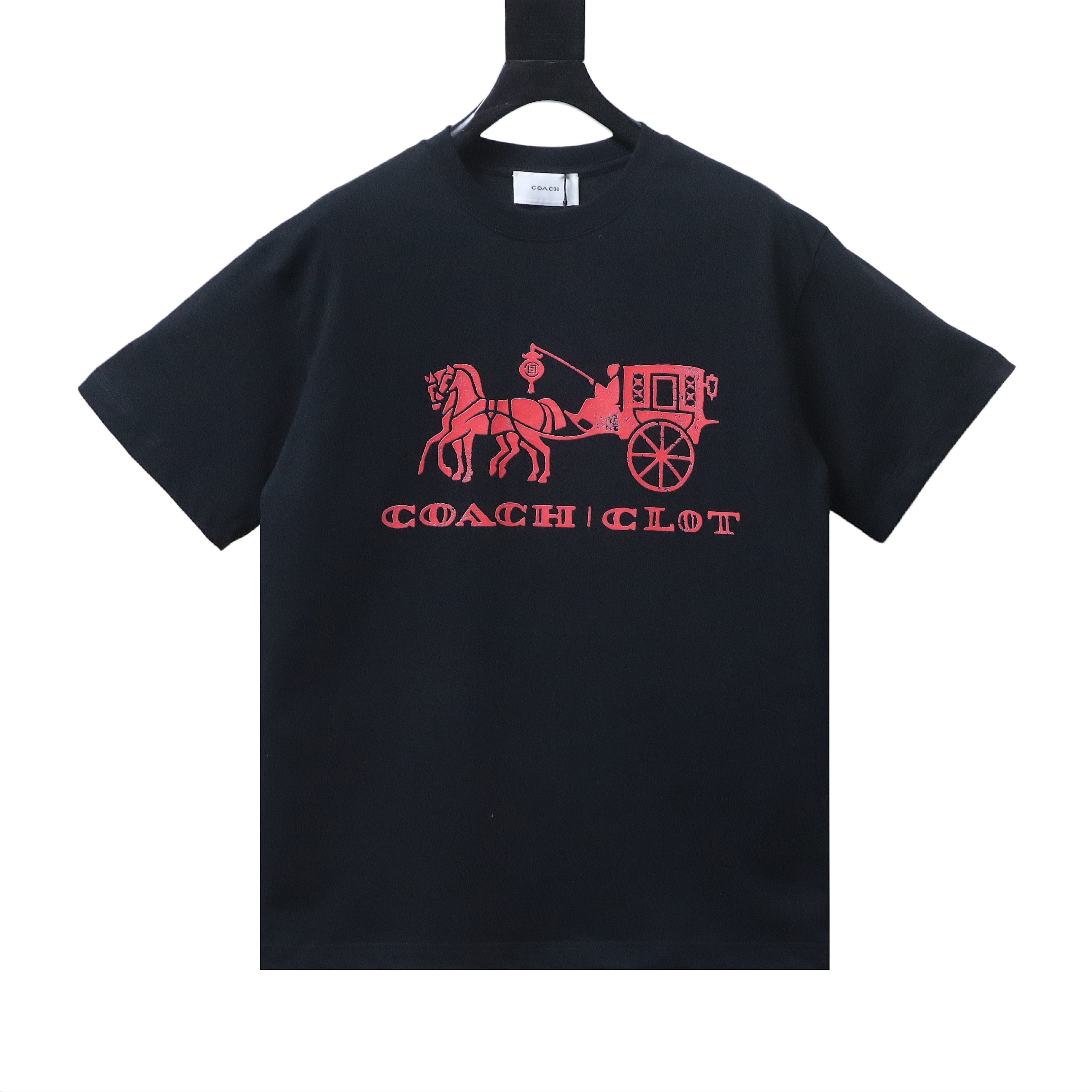 CLOT x COACH Horse and Carriage Logo Letter Short Sleeve T-Shirt Style 1