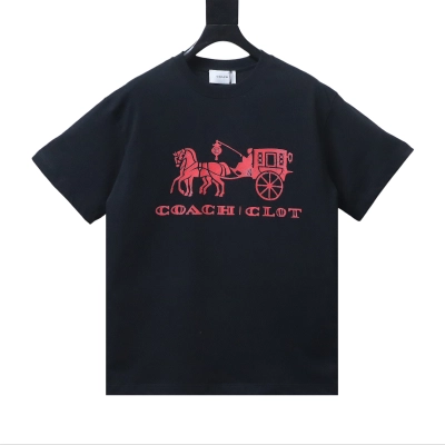 CLOT x COACH Horse and Carriage Logo Letter Short Sleeve T-Shirt Style 1 02