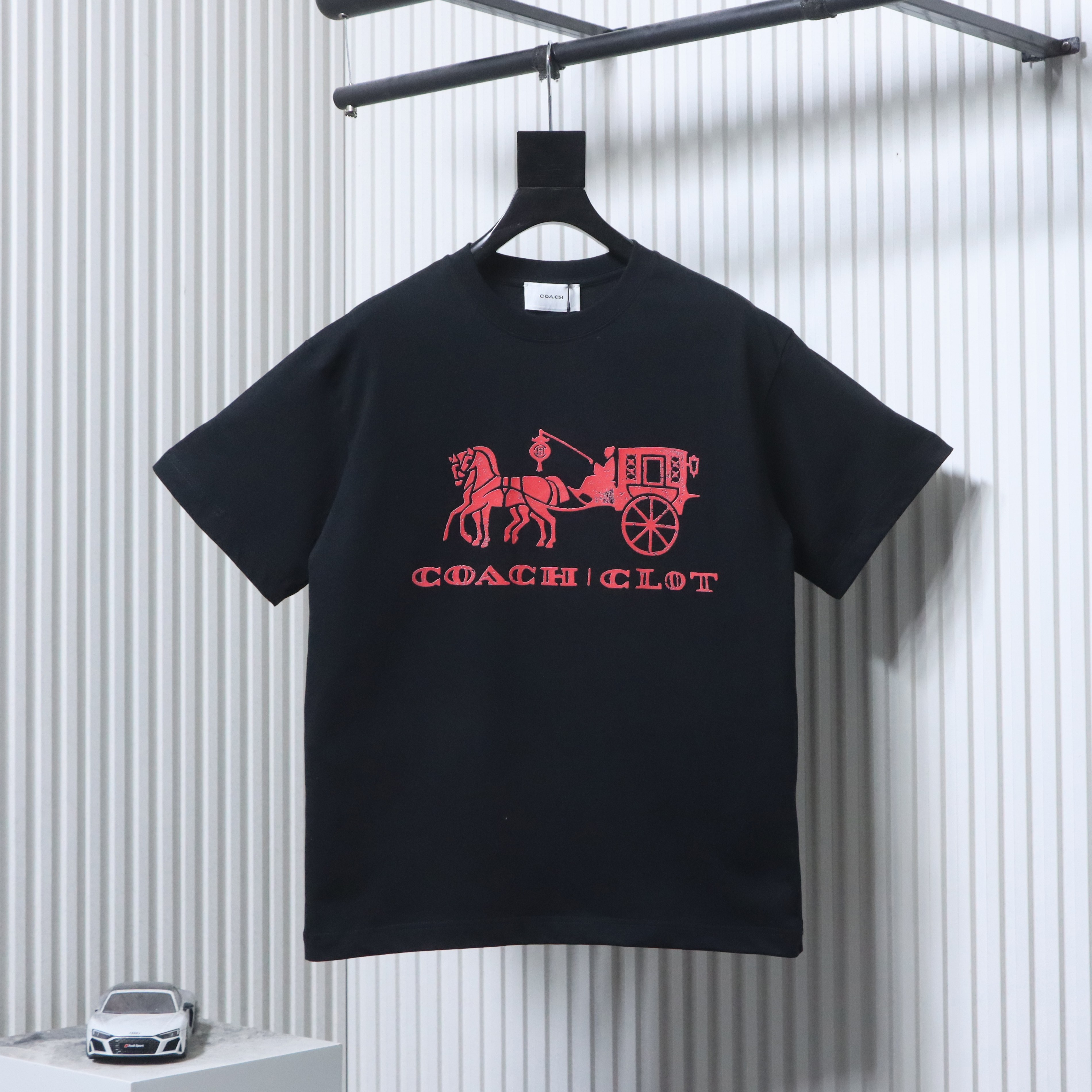 CLOT x COACH Horse and Carriage Logo Letter Short Sleeve T-Shirt Style 1