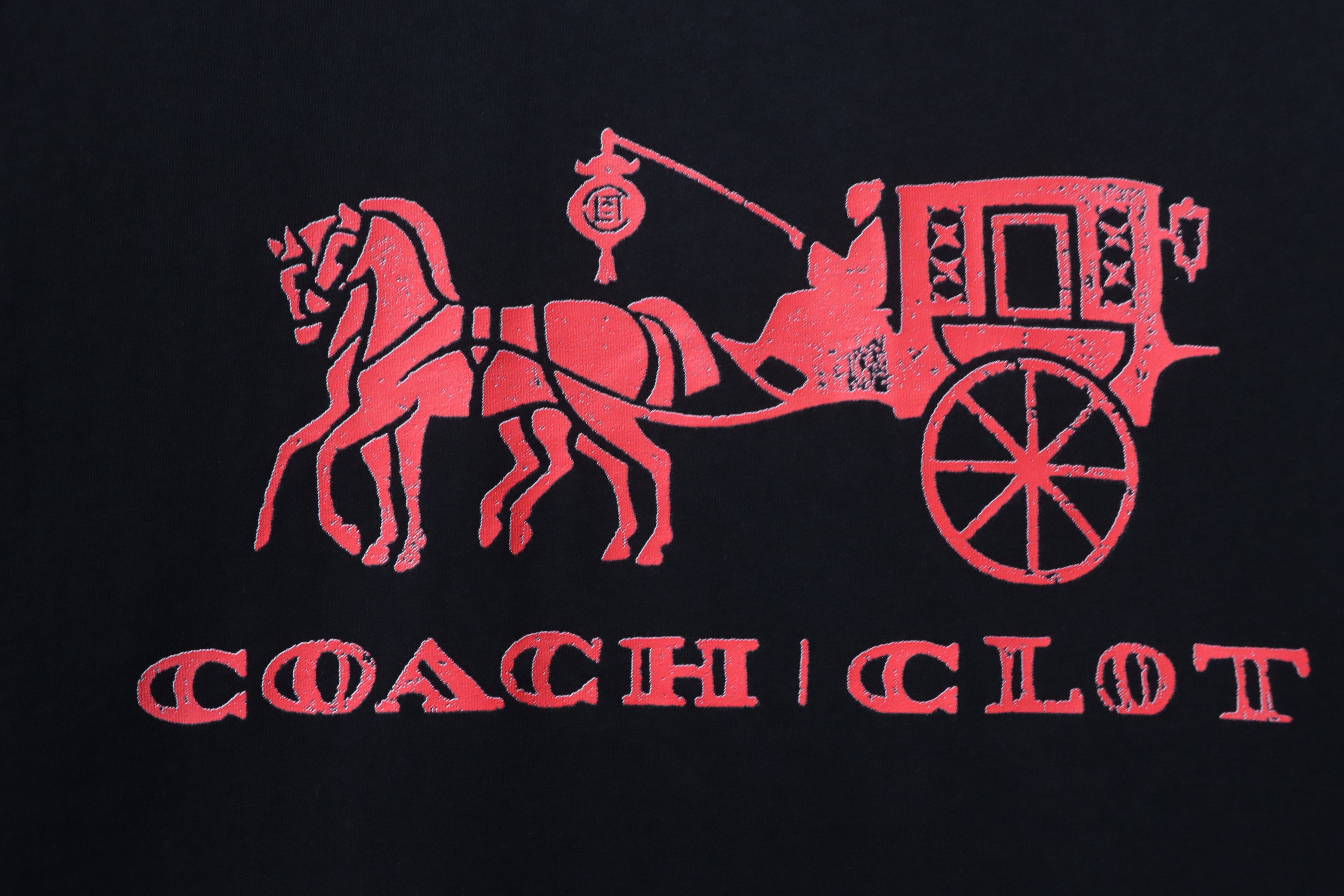 CLOT x COACH Horse and Carriage Logo Letter Short Sleeve T-Shirt Style 1