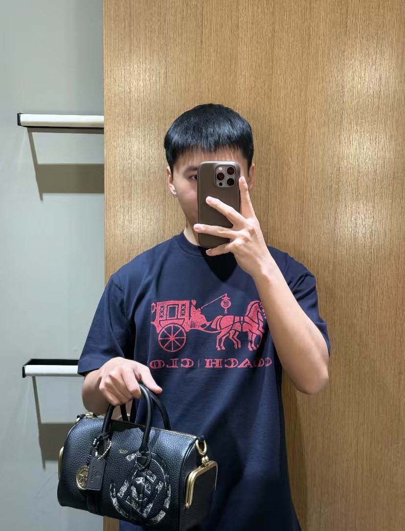 CLOT x COACH Horse and Carriage Logo Letter Short Sleeve T-Shirt Style 1
