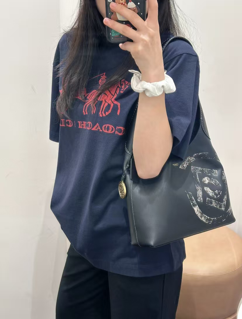 CLOT x COACH Horse and Carriage Logo Letter Short Sleeve T-Shirt Style 1