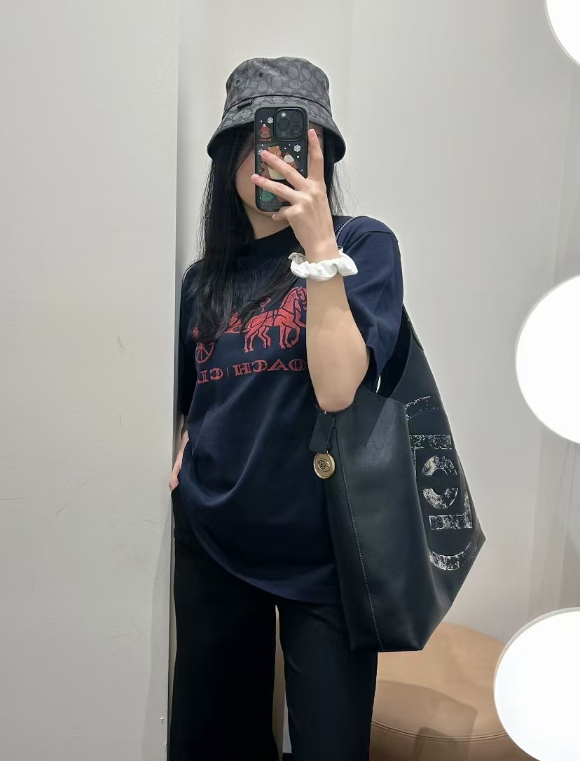 CLOT x COACH Horse and Carriage Logo Letter Short Sleeve T-Shirt Style 1