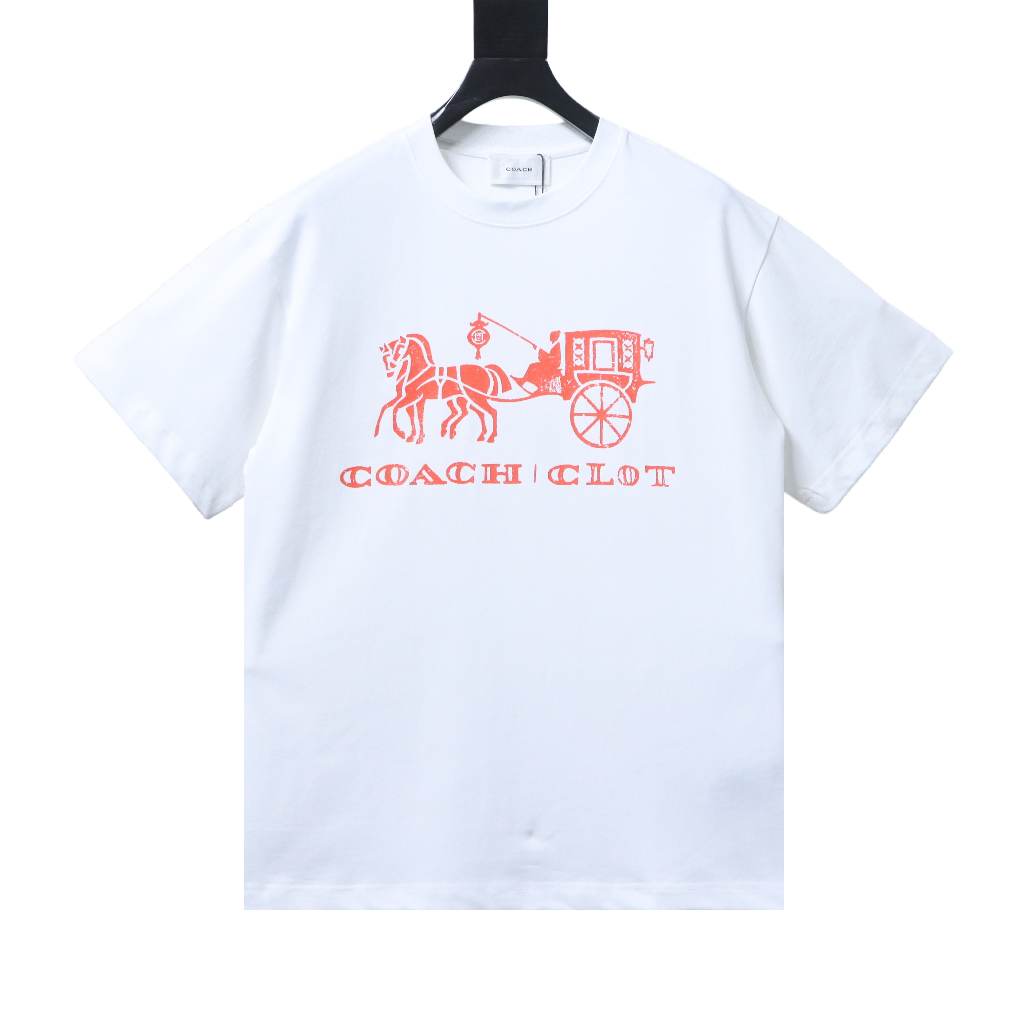 CLOT x COACH Horse and Carriage Logo Letter Short Sleeve T-Shirt Style 2