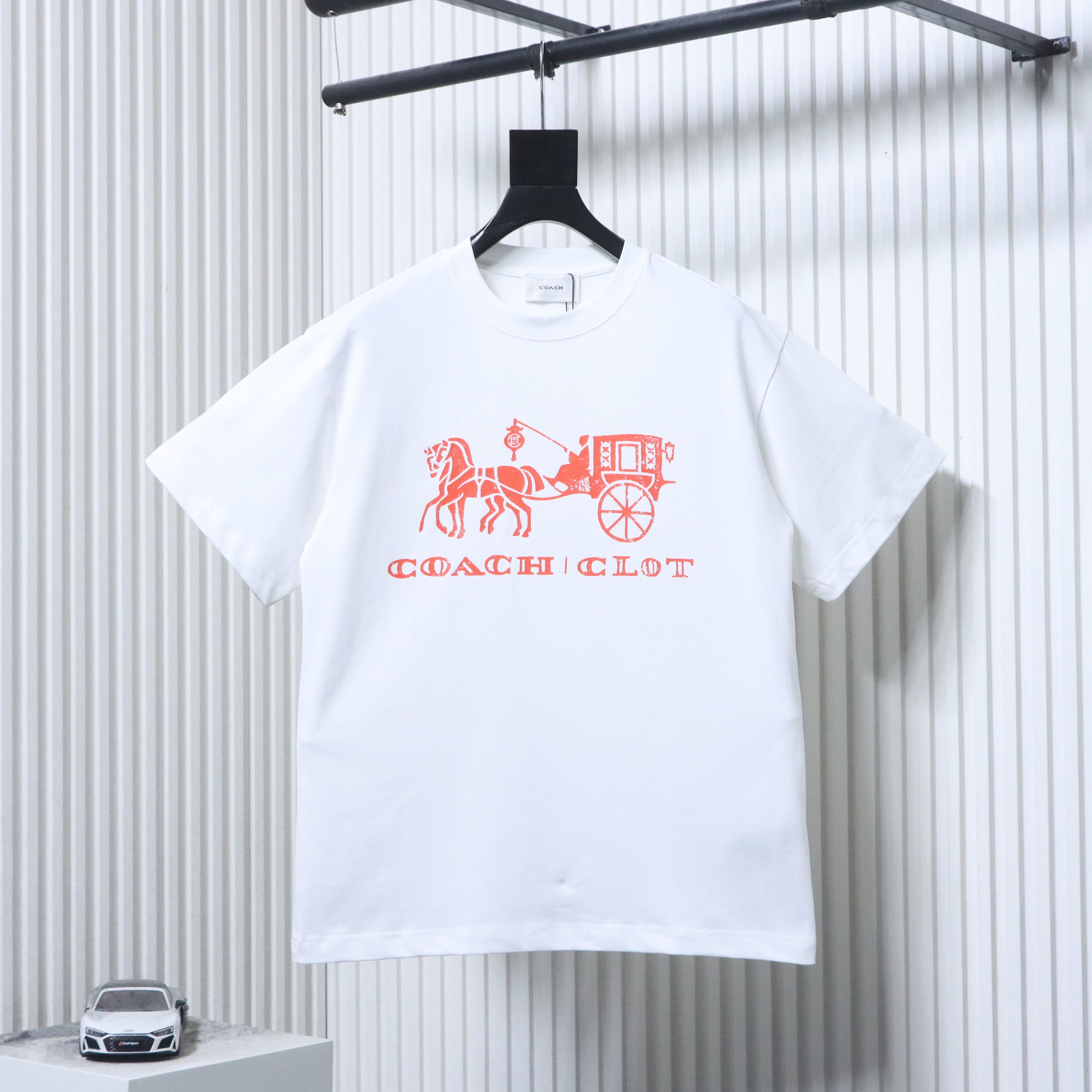 CLOT x COACH Horse and Carriage Logo Letter Short Sleeve T-Shirt Style 2