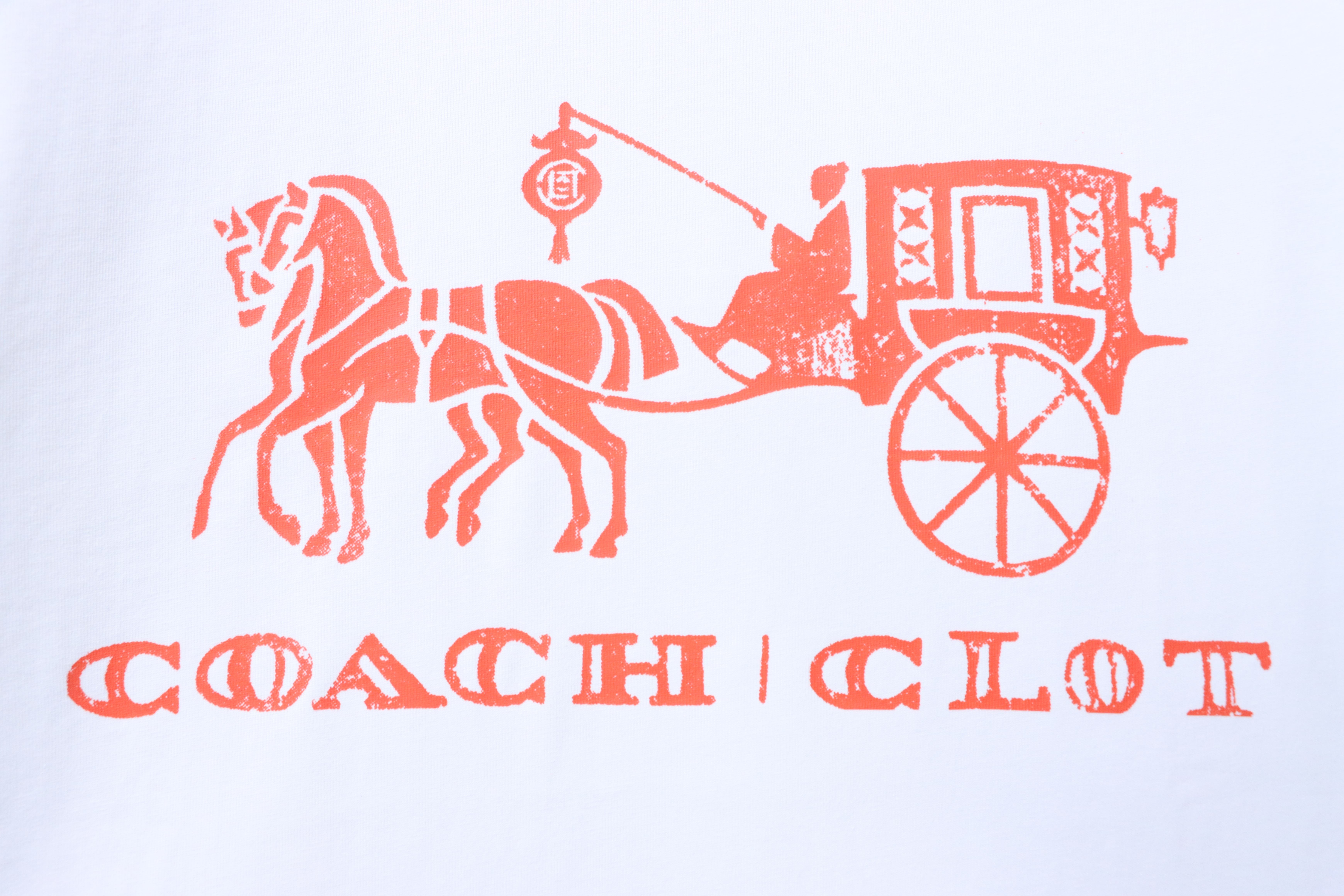 CLOT x COACH Horse and Carriage Logo Letter Short Sleeve T-Shirt Style 2