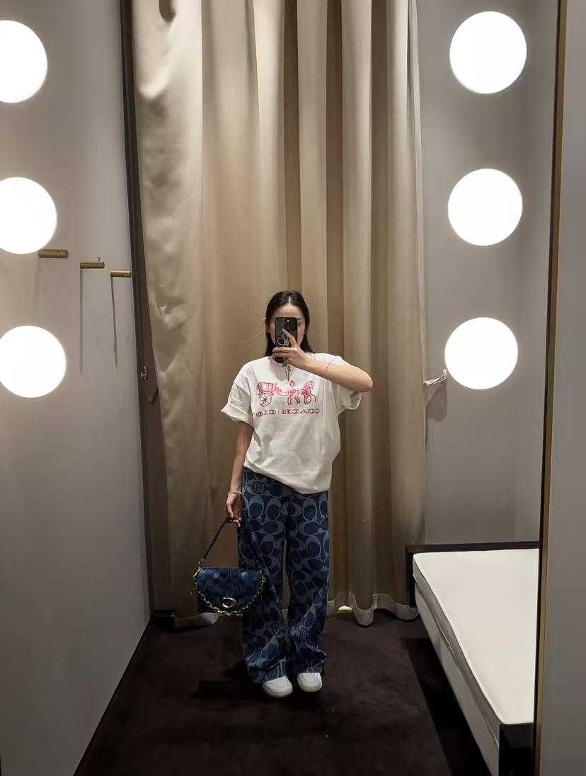 CLOT x COACH Horse and Carriage Logo Letter Short Sleeve T-Shirt Style 2