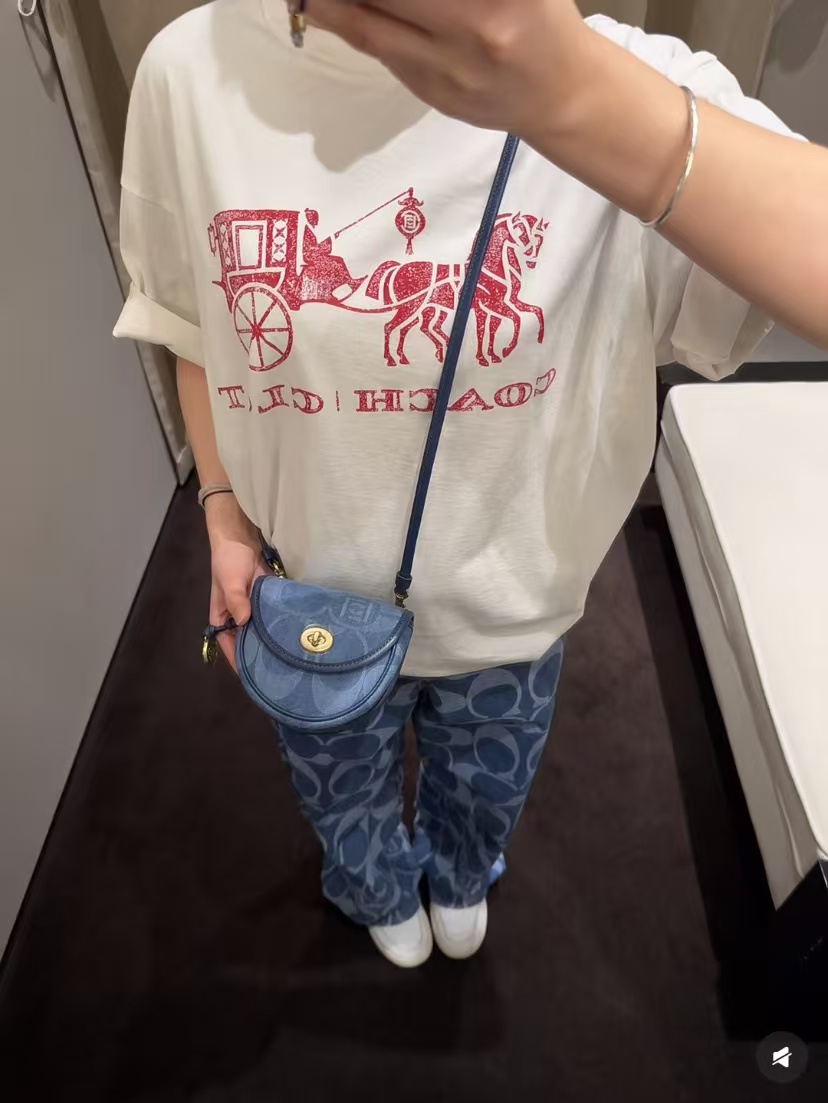 CLOT x COACH Horse and Carriage Logo Letter Short Sleeve T-Shirt Style 2