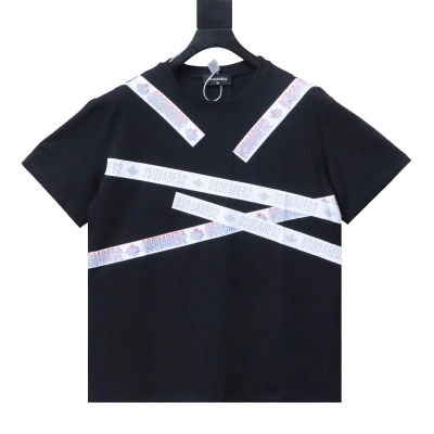 DSQUARED2 Cross Strap Allover Logo Short Sleeve T-Shirt Style 2 02