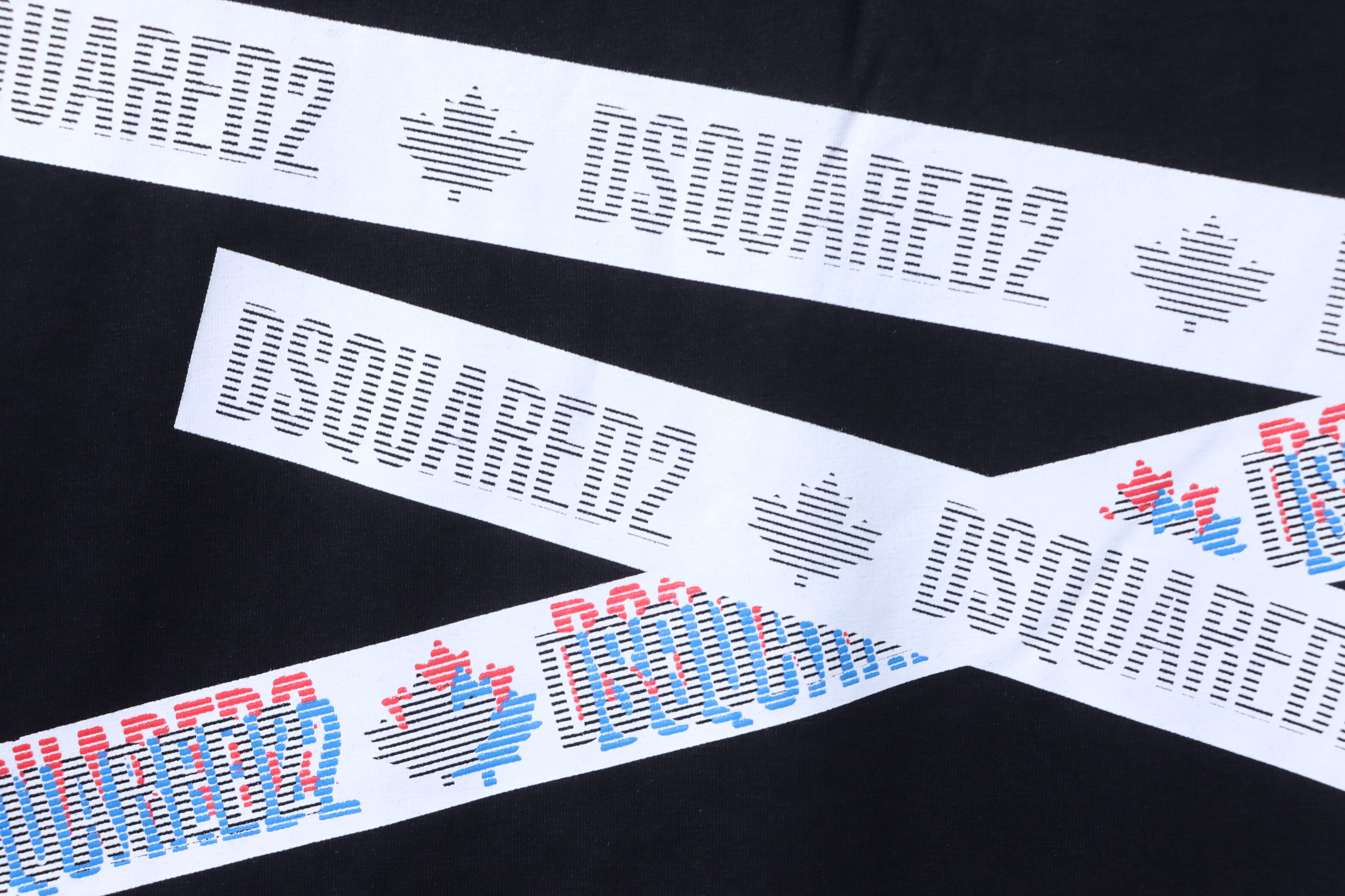 DSQUARED2 Cross Strap Allover Logo Short Sleeve T-Shirt Style 2