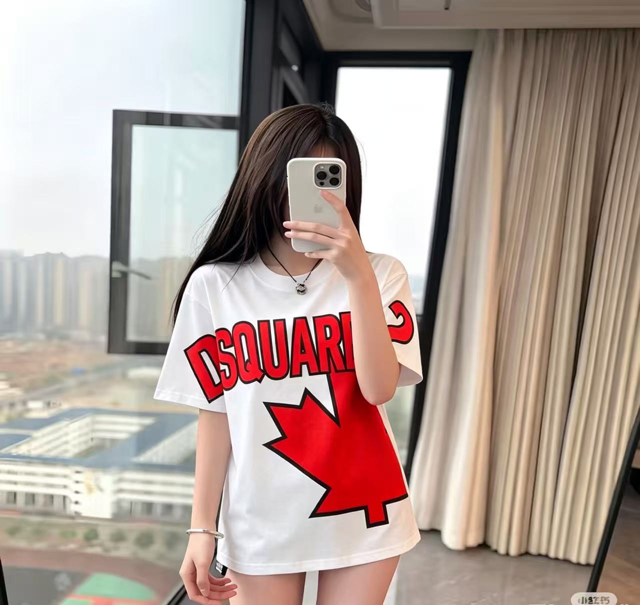 DSQUARED2 Maple Leaf Big Logo Short Sleeve T-Shirt