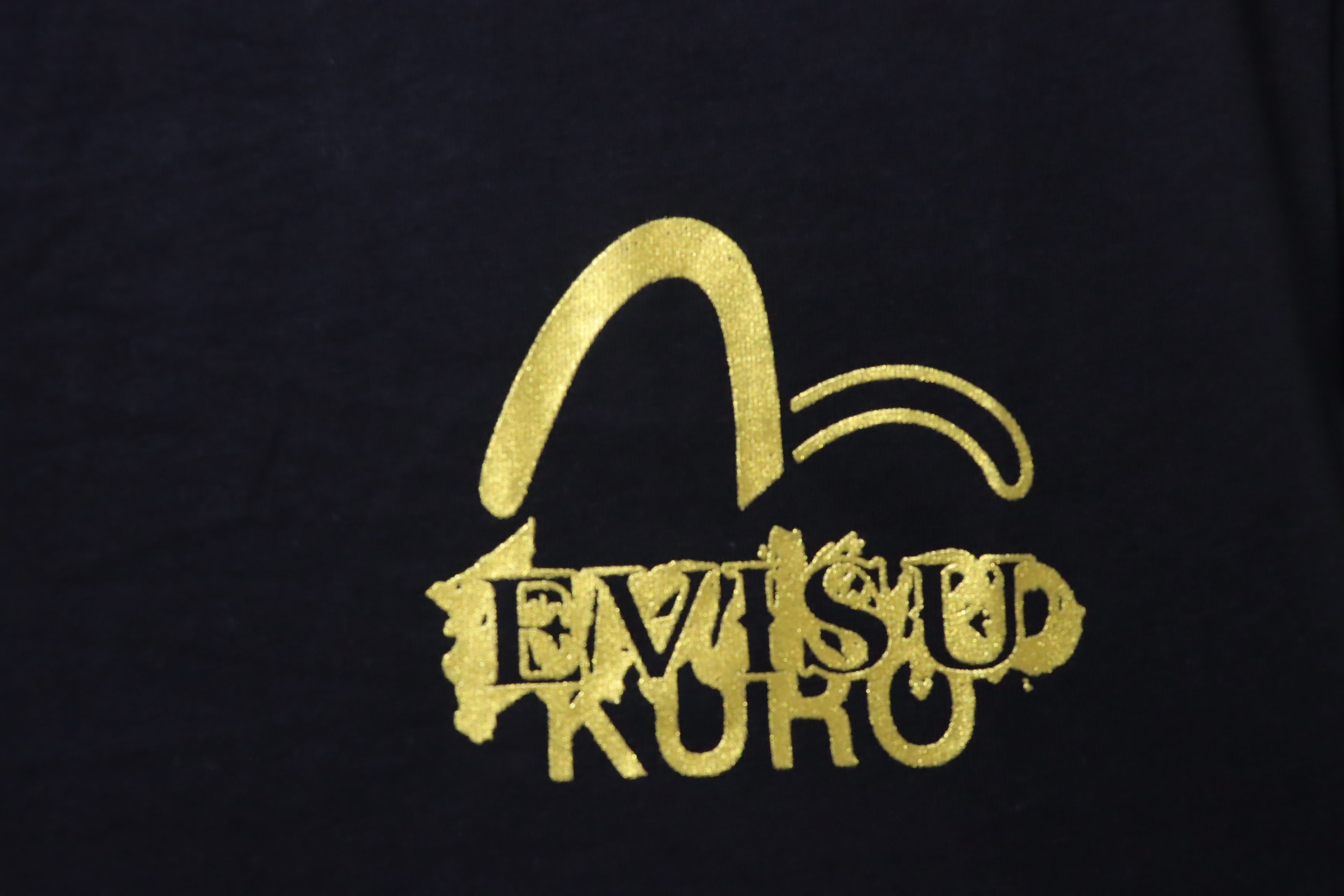 EVISU KURO Gold Foil Hannya Demon Face Short Sleeve T-Shirt Style 2