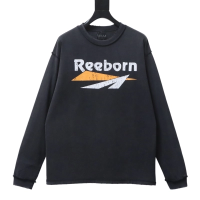 FALSE PERCEPTION Barrage Slogan Washed Distressed Long Sleeve High Street T-Shirt Style 1 02