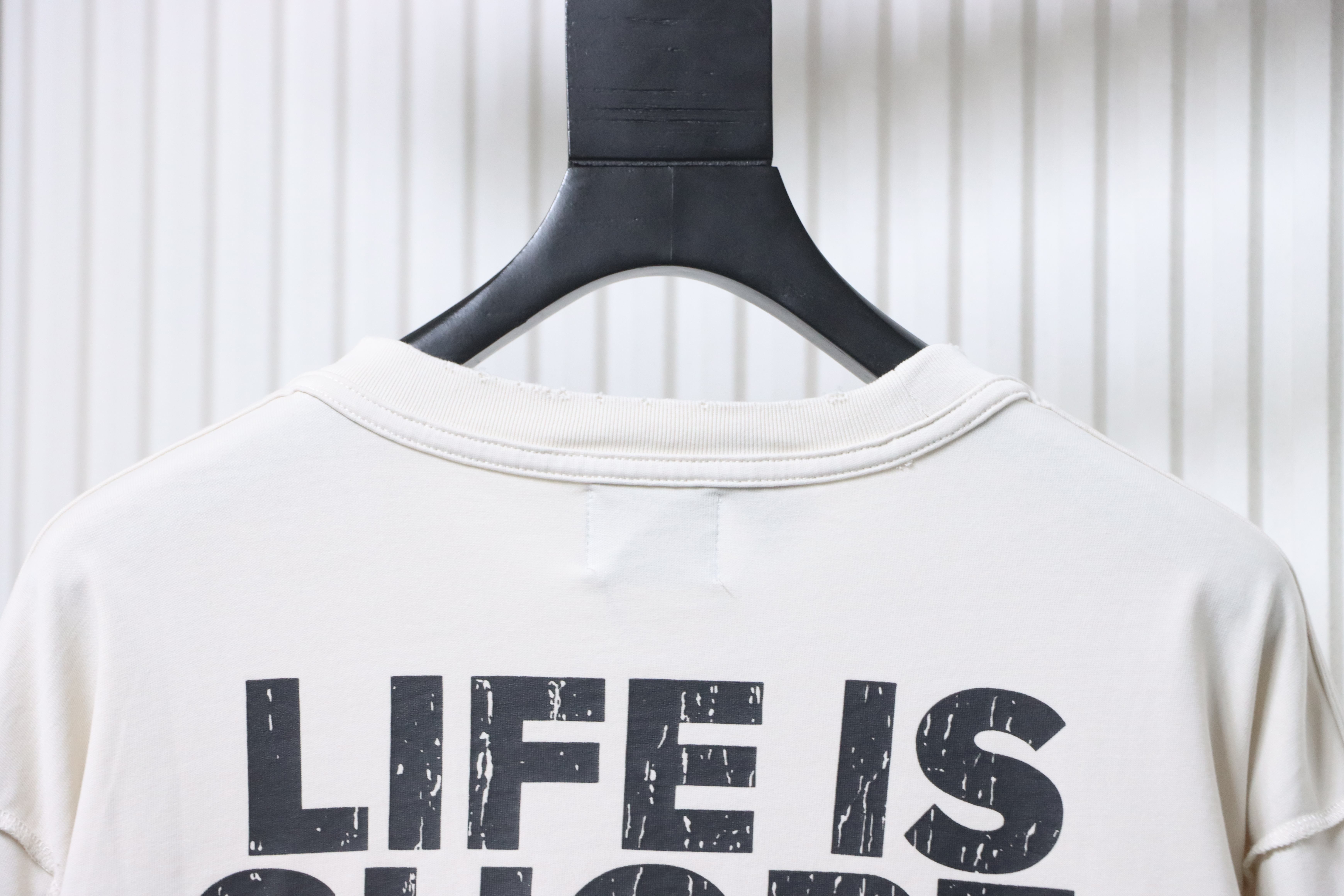 FALSE PERCEPTION Barrage Slogan Washed Distressed Long Sleeve High Street T-Shirt Style 2