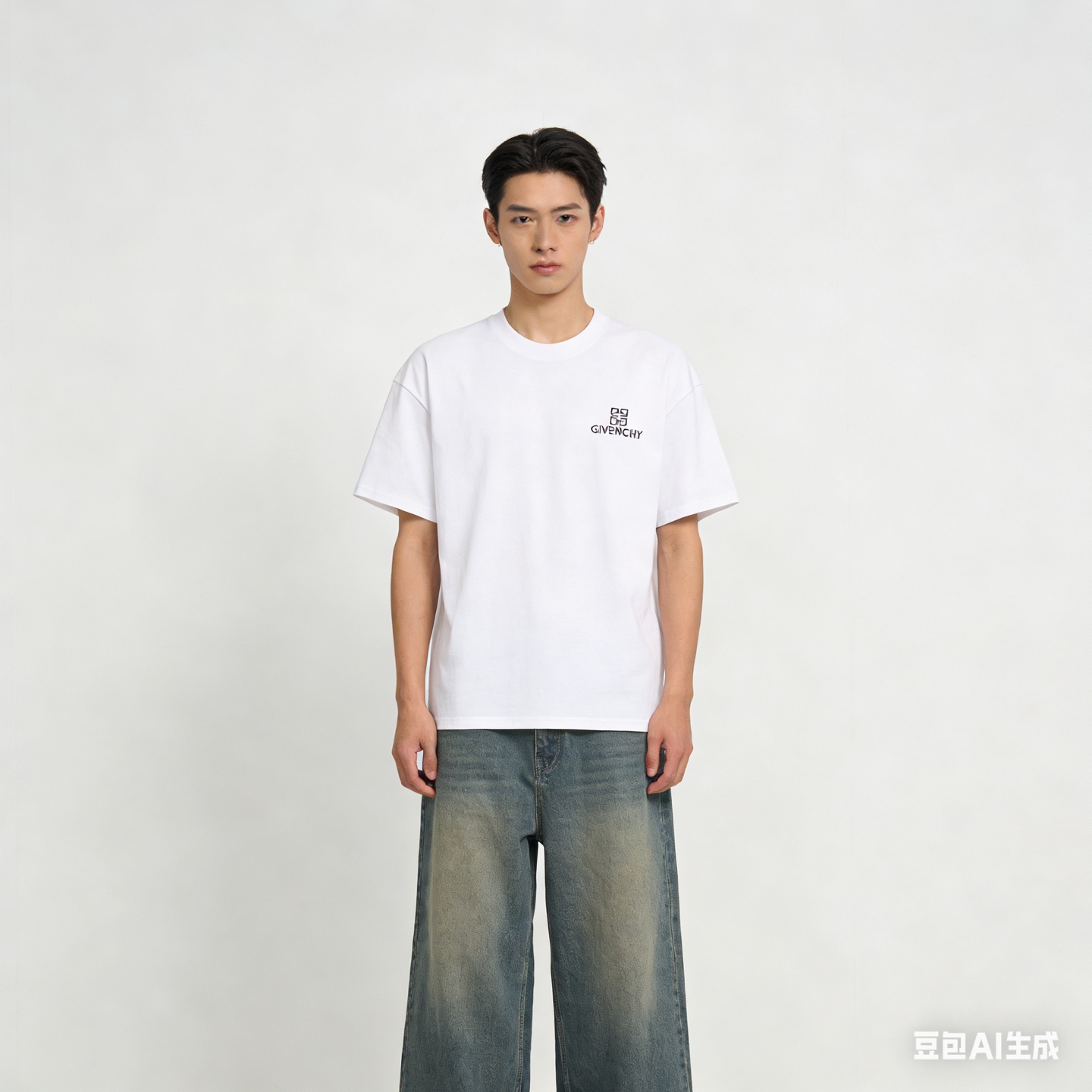 Givenchy Front & Back Four-Panel Print Short Sleeve T-Shirt Style 1