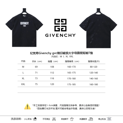 Givenchy GVC Distressed Large Letter Crewneck Short Sleeve T-Shirt Style 1 01
