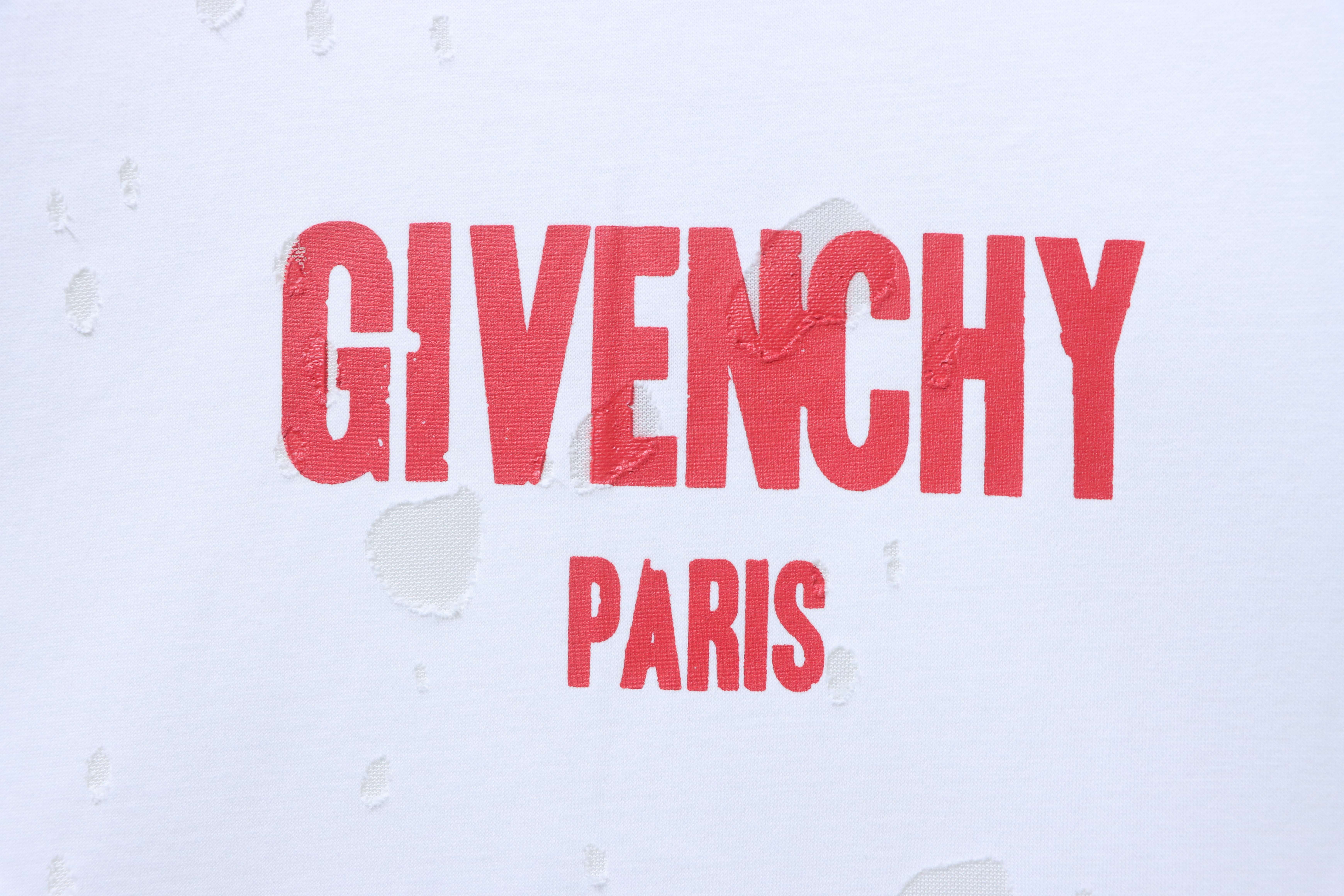 Givenchy GVC Distressed Large Letter Crewneck Short Sleeve T-Shirt Style 3