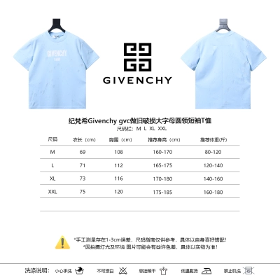 Givenchy GVC Distressed Large Letter Crewneck Short Sleeve T-Shirt Style 4 01