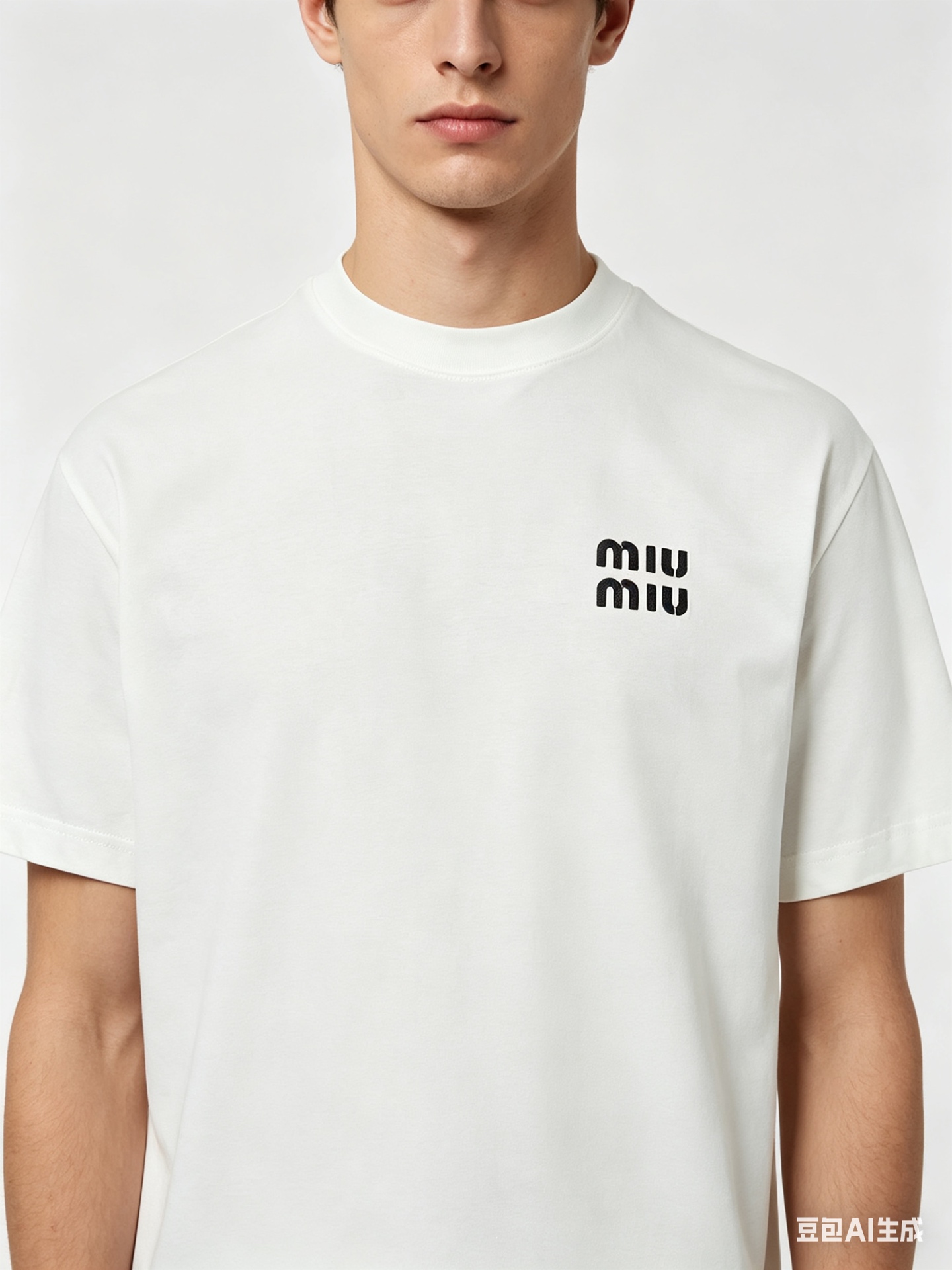 Miu Miu Classic Silicone Letter Print Short Sleeve T-Shirt Style 1