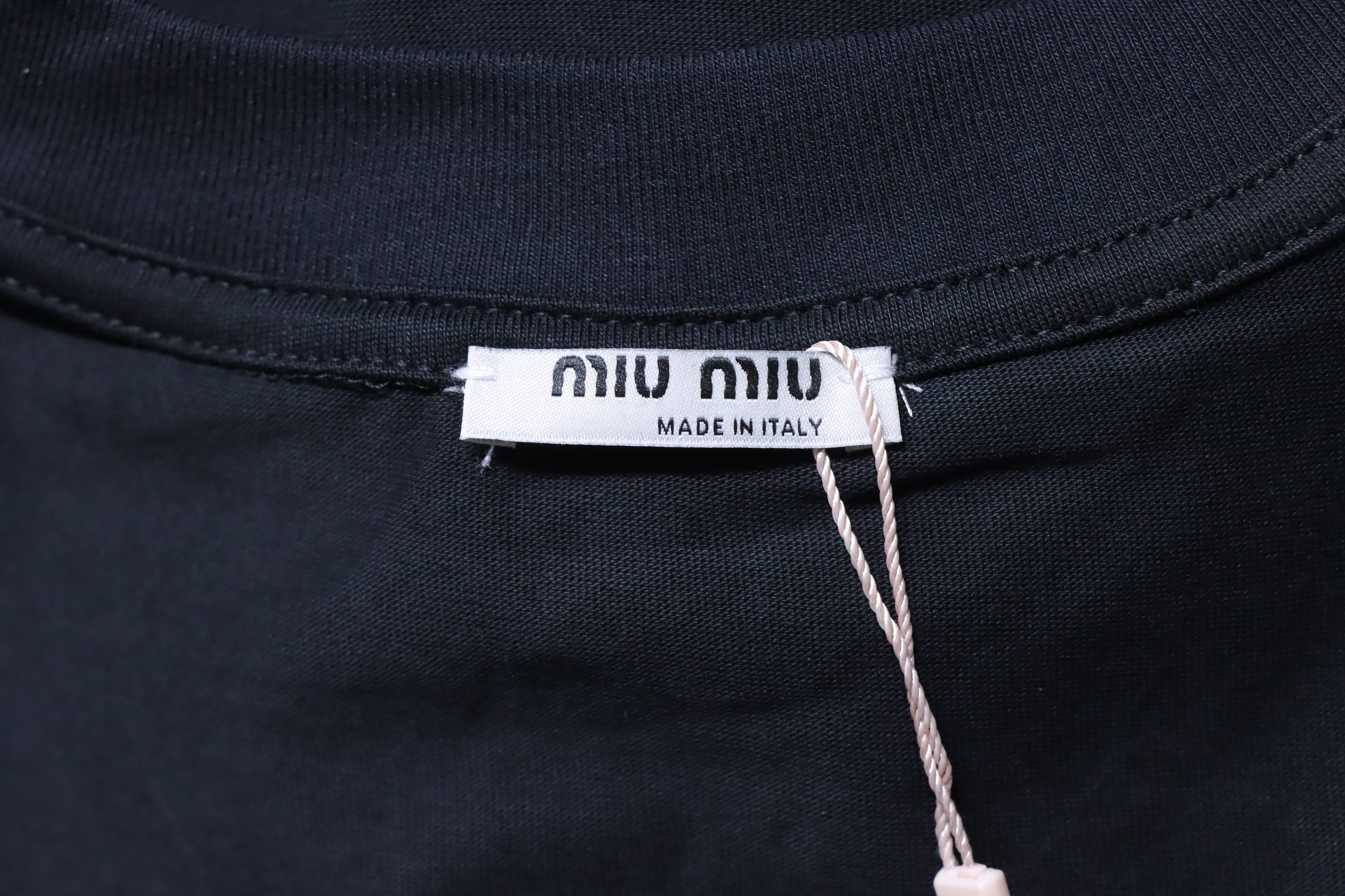 Miu Miu Classic Silicone Letter Print Short Sleeve T-Shirt Style 2