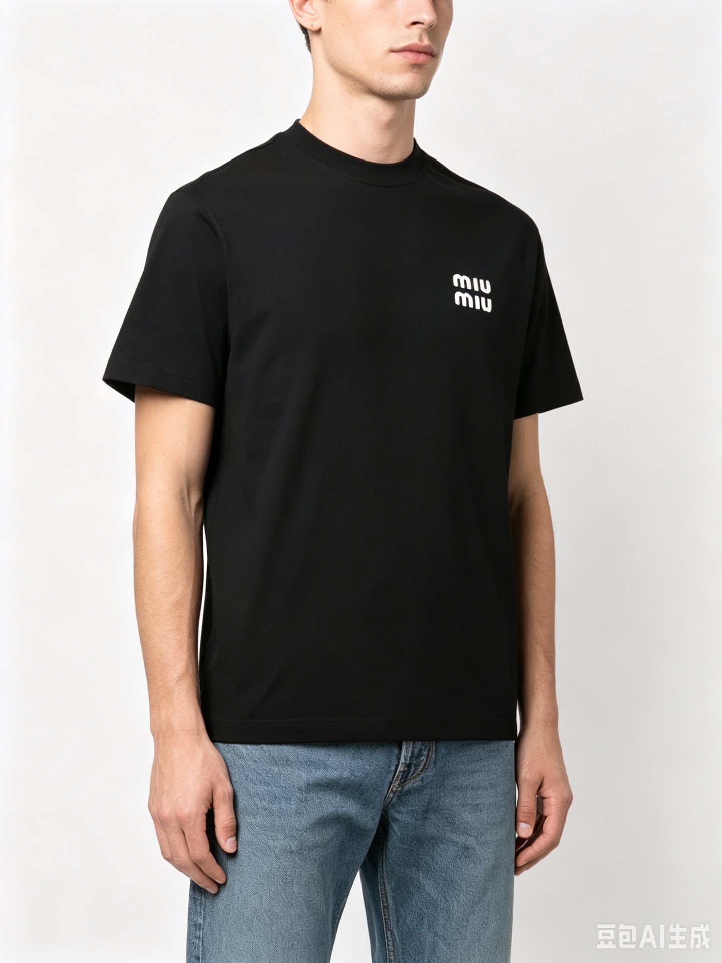 Miu Miu Classic Silicone Letter Print Short Sleeve T-Shirt Style 2