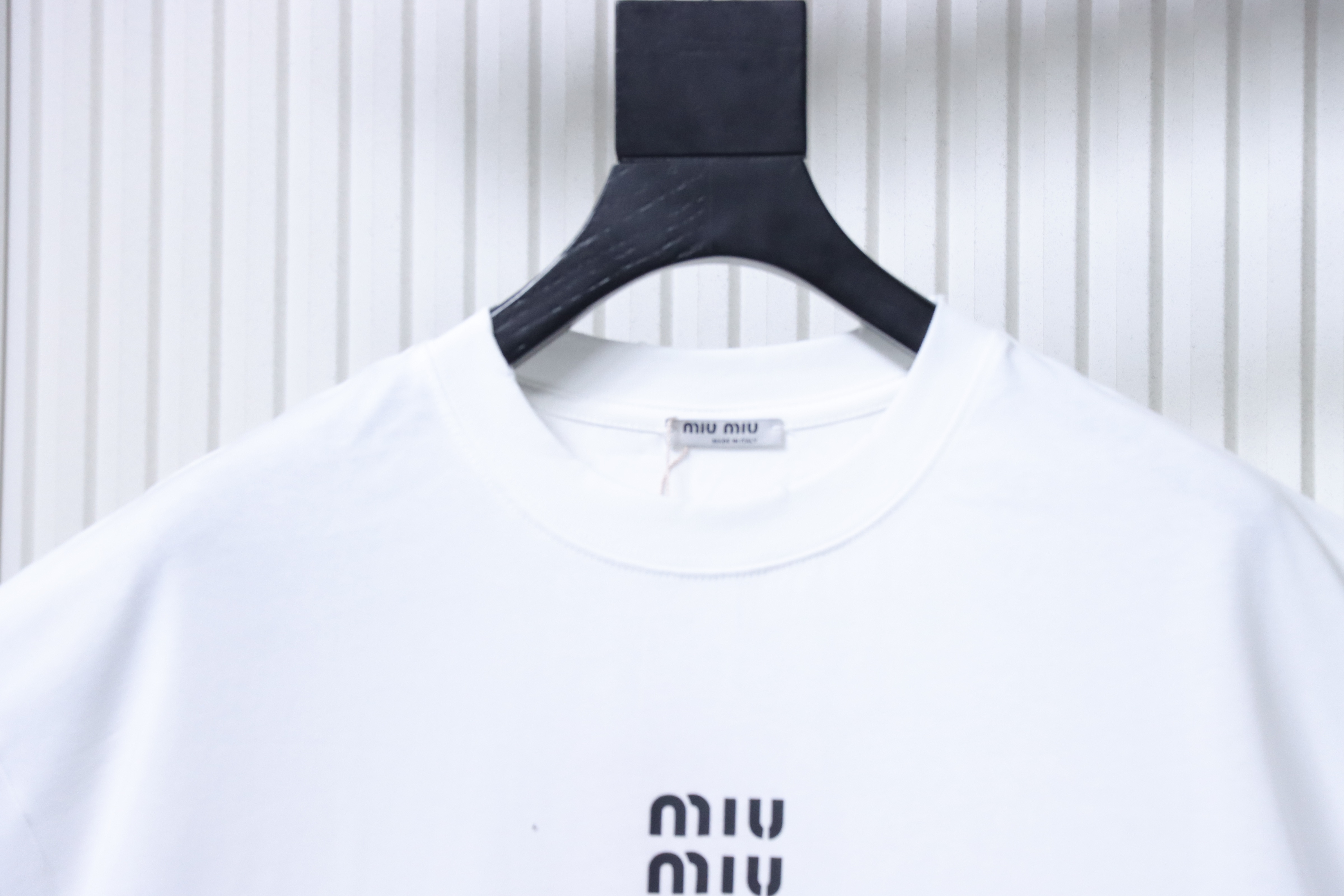 Miu Miu Classic Silicone Letter Short Sleeve T-Shirt Style 1