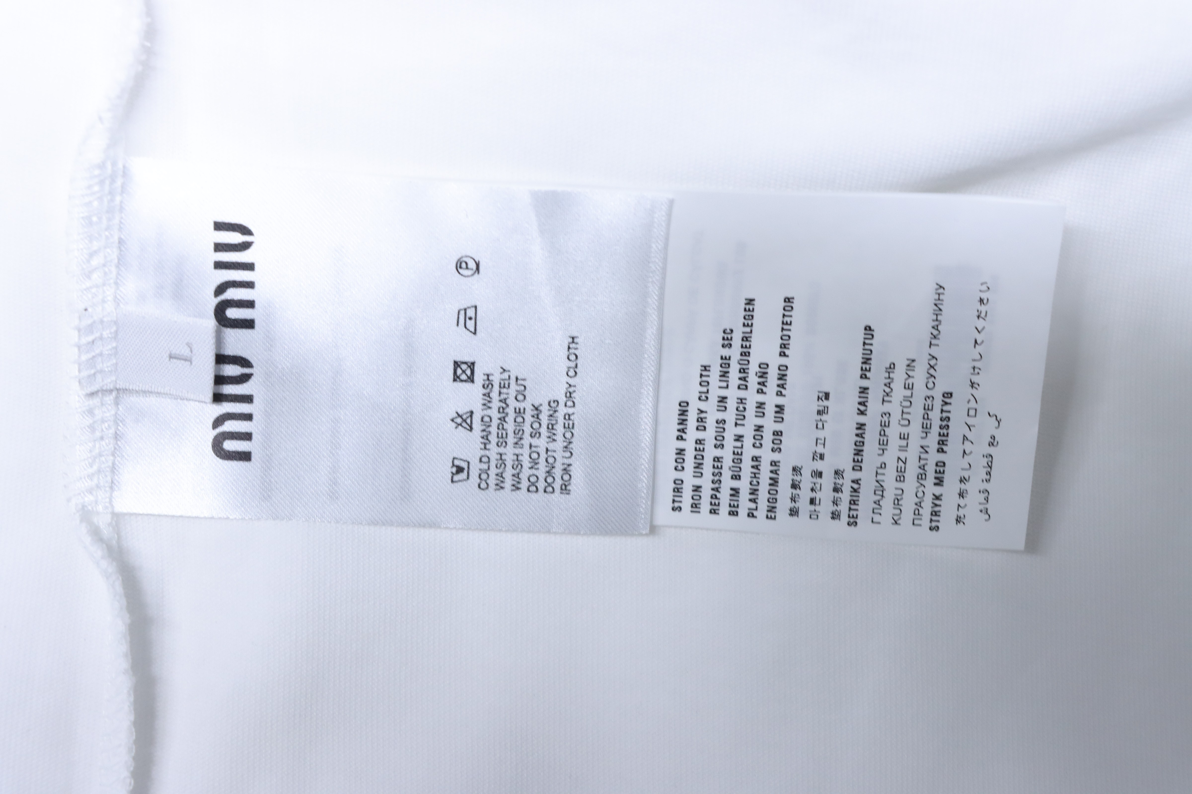 Miu Miu Classic Silicone Letter Short Sleeve T-Shirt Style 1
