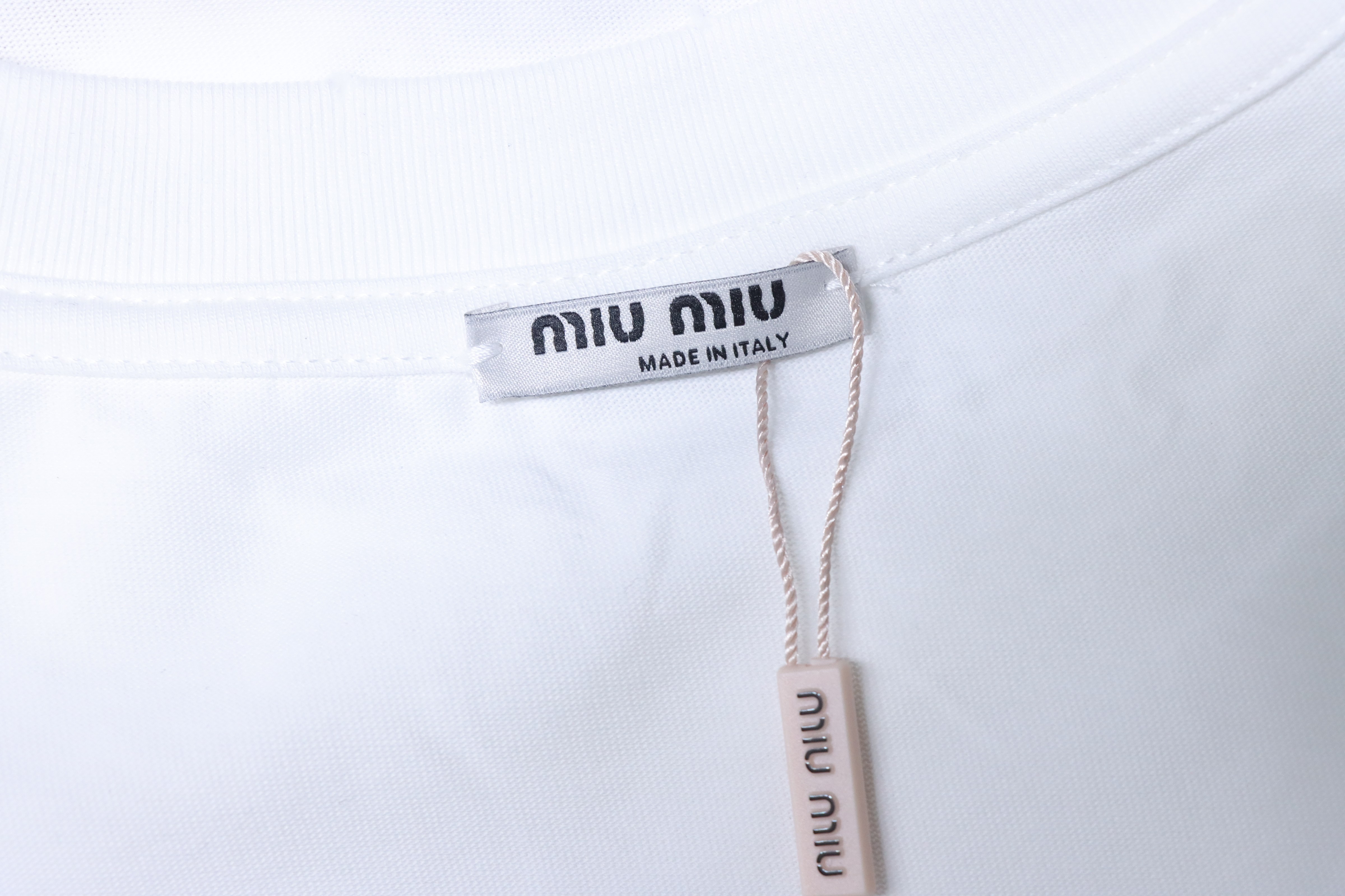 Miu Miu Classic Silicone Letter Short Sleeve T-Shirt Style 1