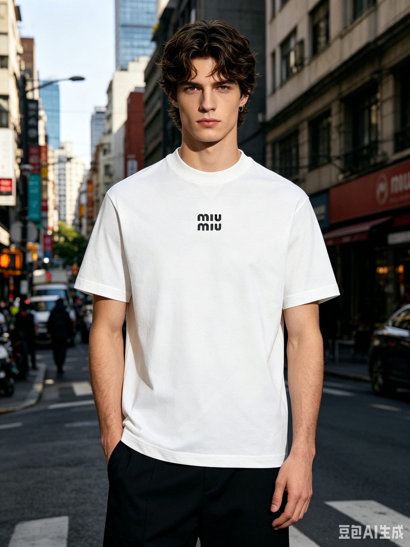 Miu Miu Classic Silicone Letter Short Sleeve T-Shirt Style 1