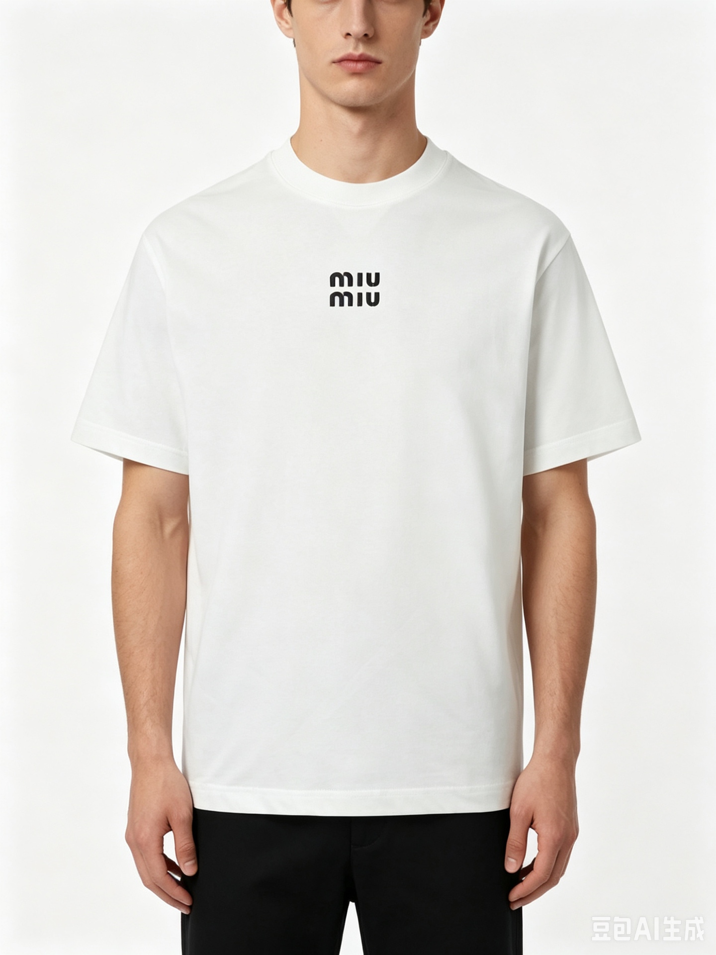 Miu Miu Classic Silicone Letter Short Sleeve T-Shirt Style 1