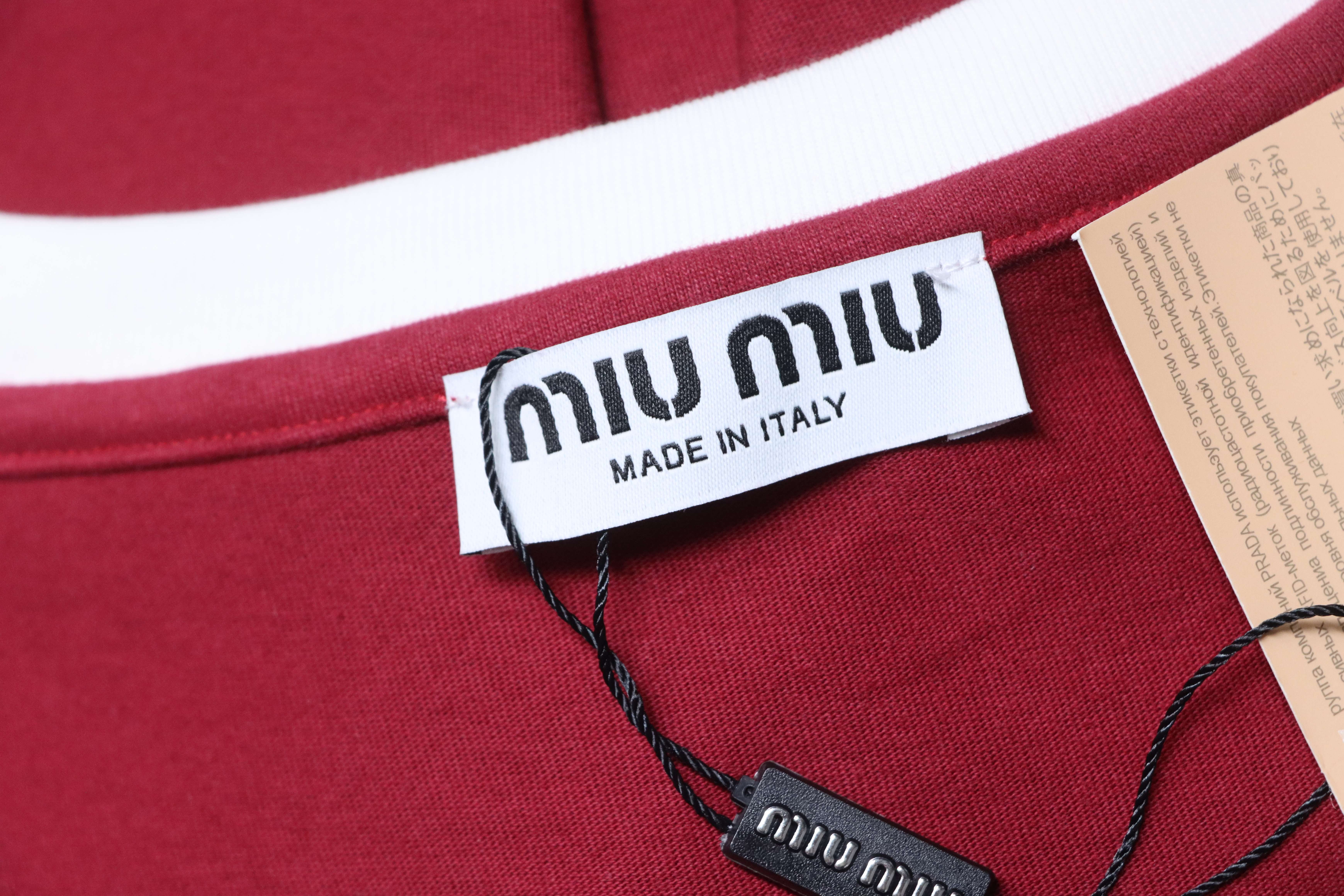 Miu Miu Contrast Panel Long Sleeve T-Shirt Style 1