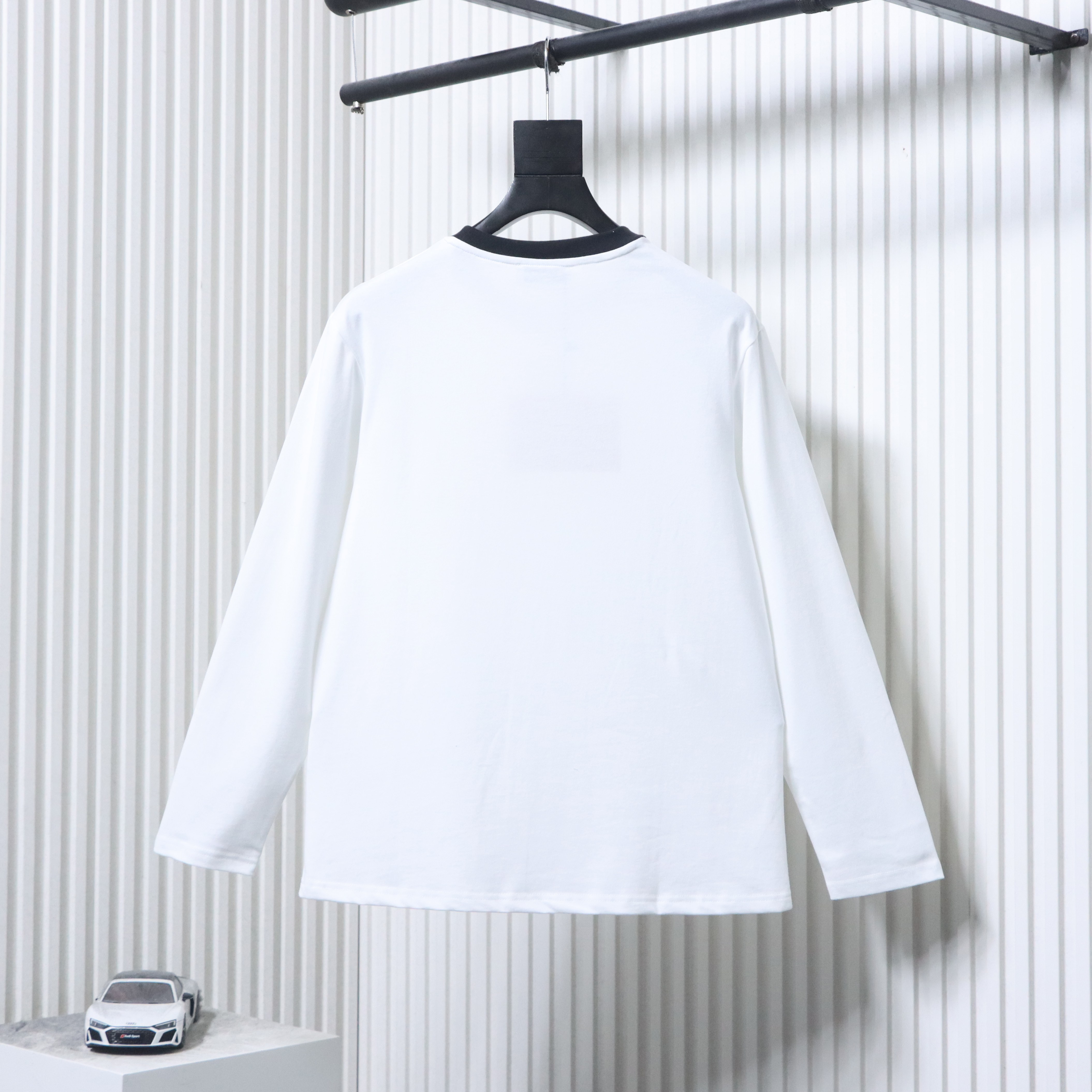 Miu Miu Contrast Panel Long Sleeve T-Shirt Style 2