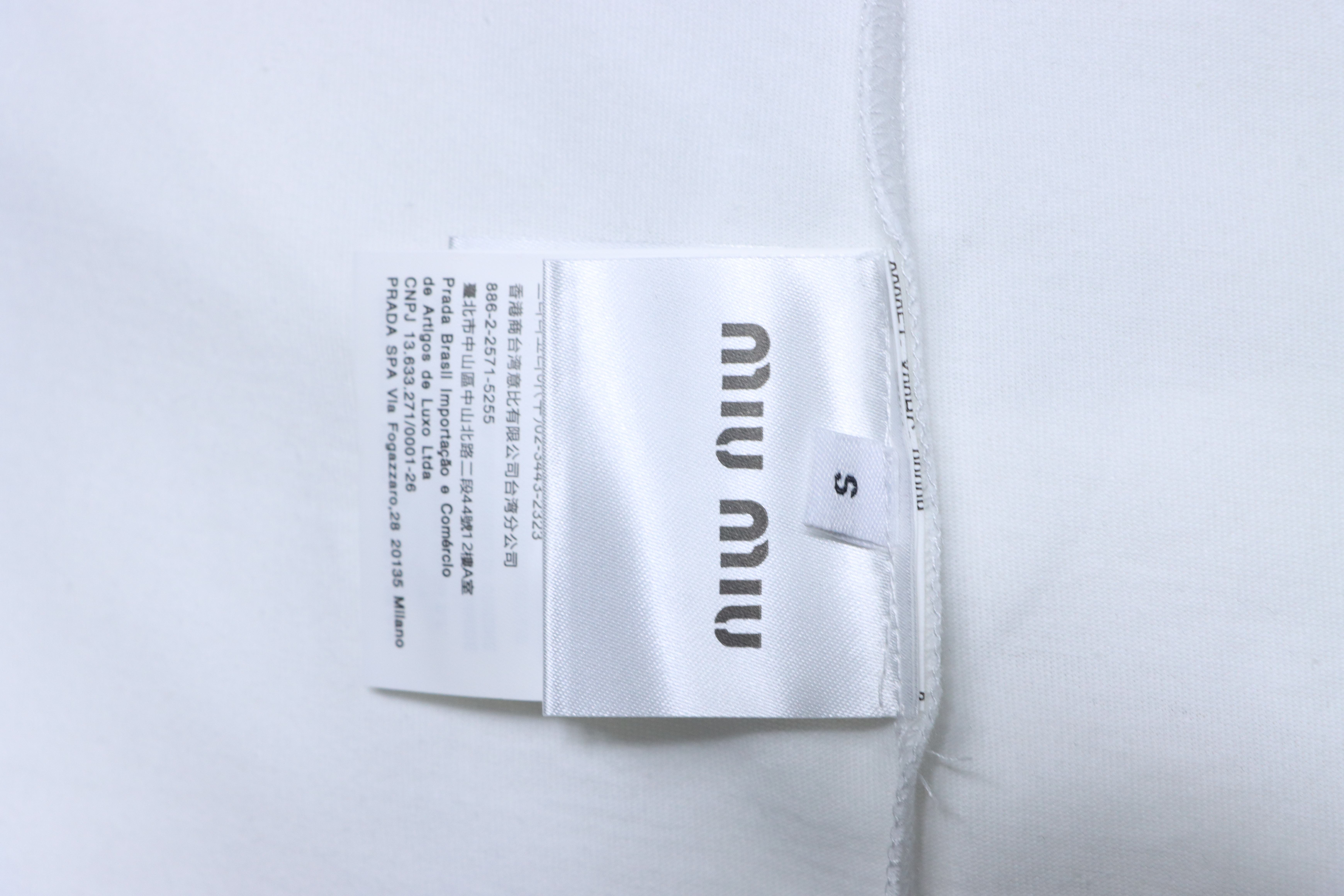 Miu Miu Contrast Panel Long Sleeve T-Shirt Style 2