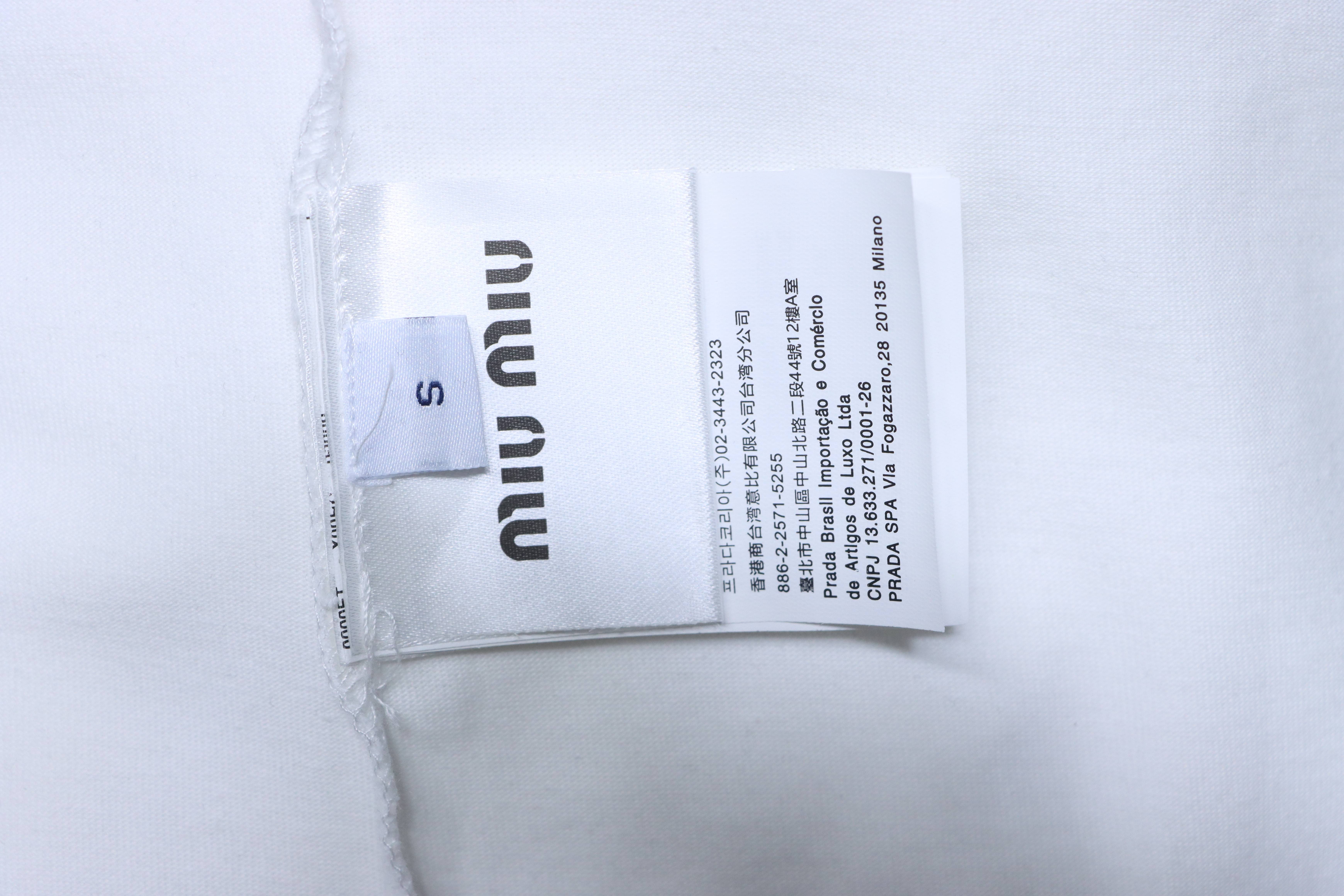 Miu Miu Contrast Panel Short Sleeve T-Shirt Style 1