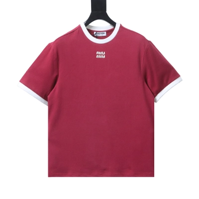 Miu Miu Contrast Panel Short Sleeve T-Shirt Style 3 02