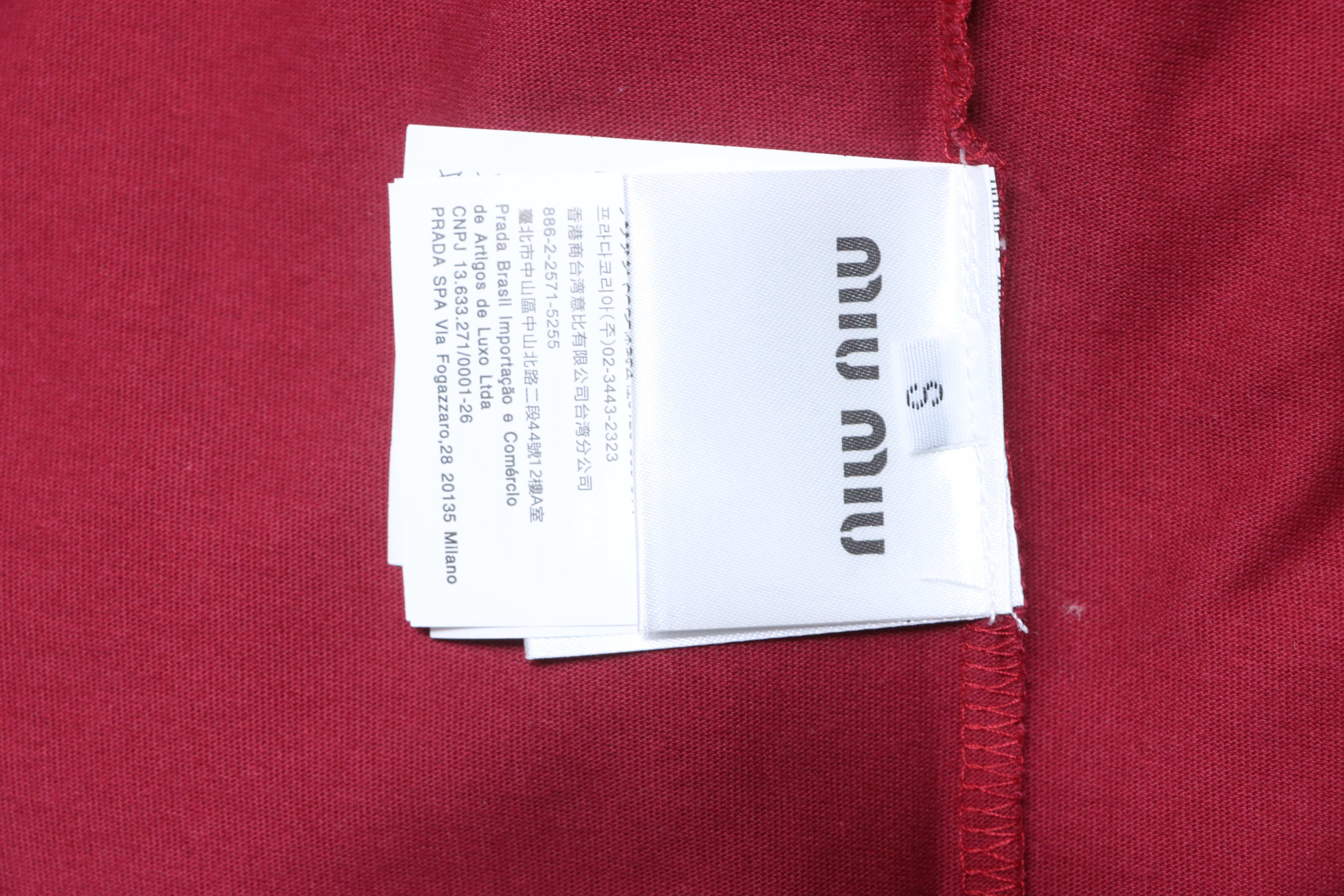 Miu Miu Contrast Panel Short Sleeve T-Shirt Style 3