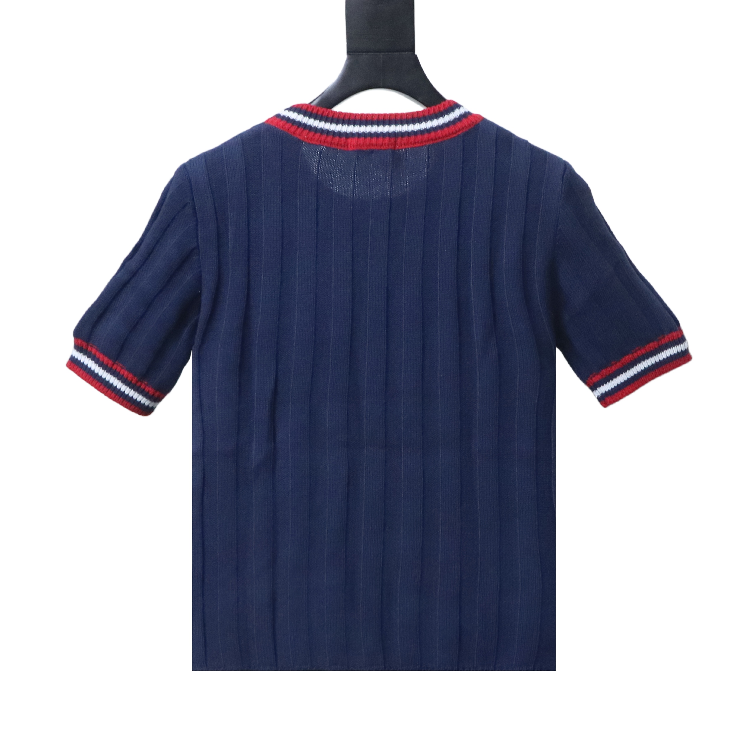 Miu Miu Logo College Style Short Sleeve Knit Top Style 1