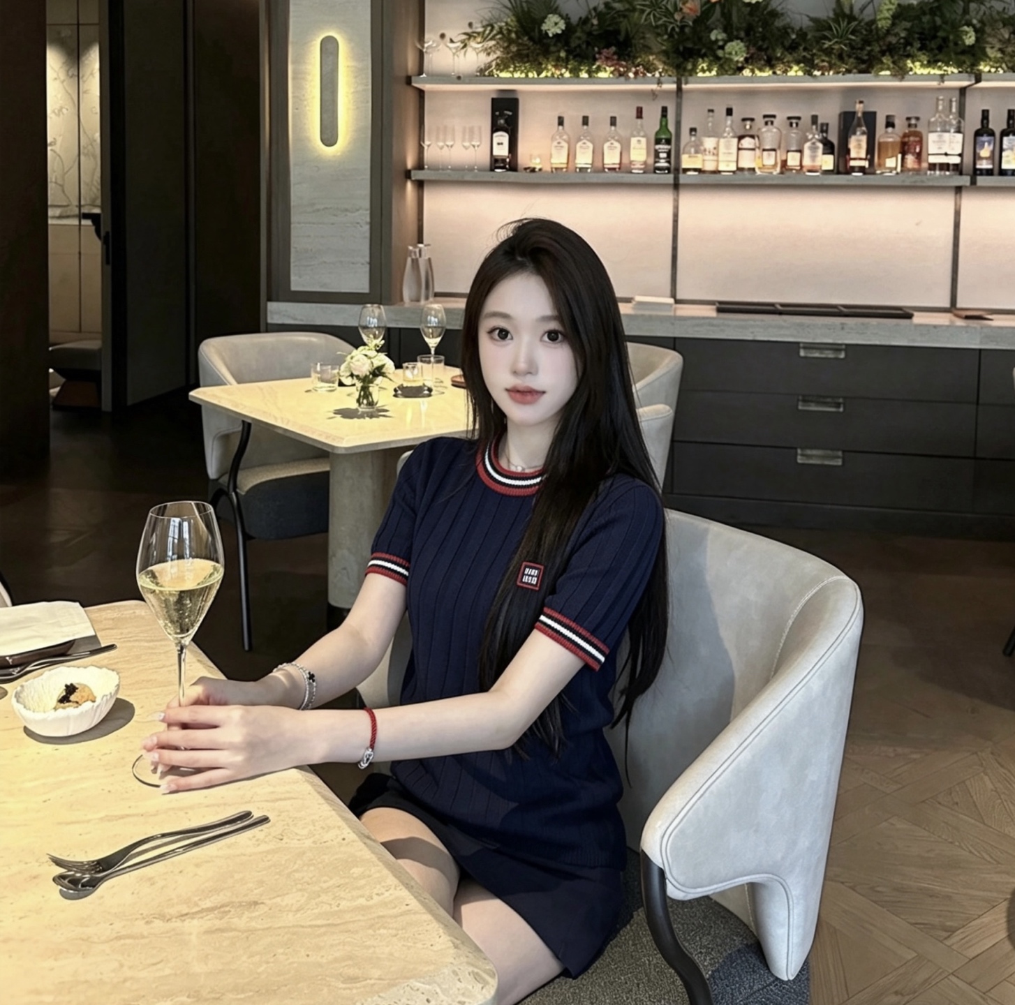 Miu Miu Logo College Style Short Sleeve Knit Top Style 1