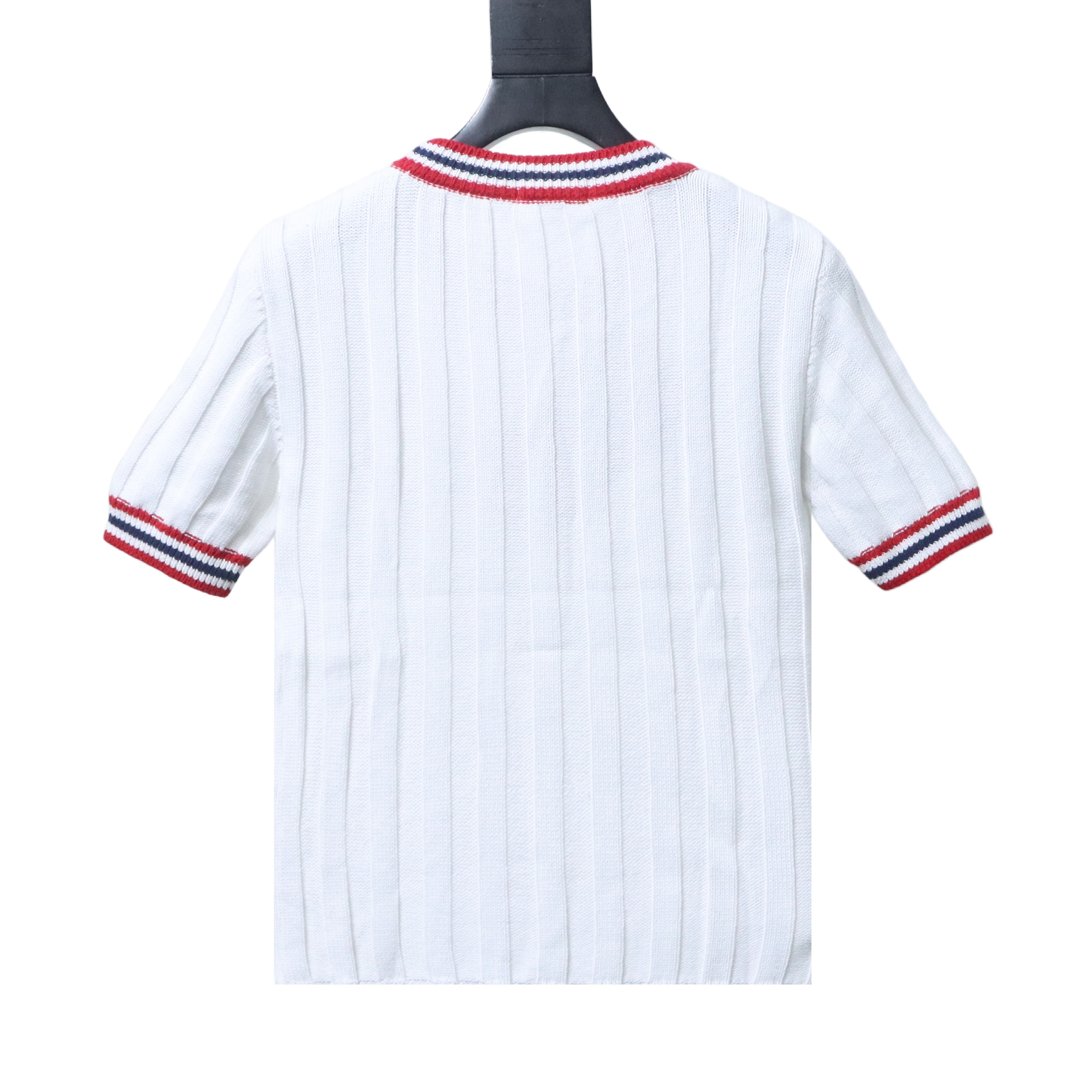 Miu Miu Logo College Style Short Sleeve Knit Top Style 2