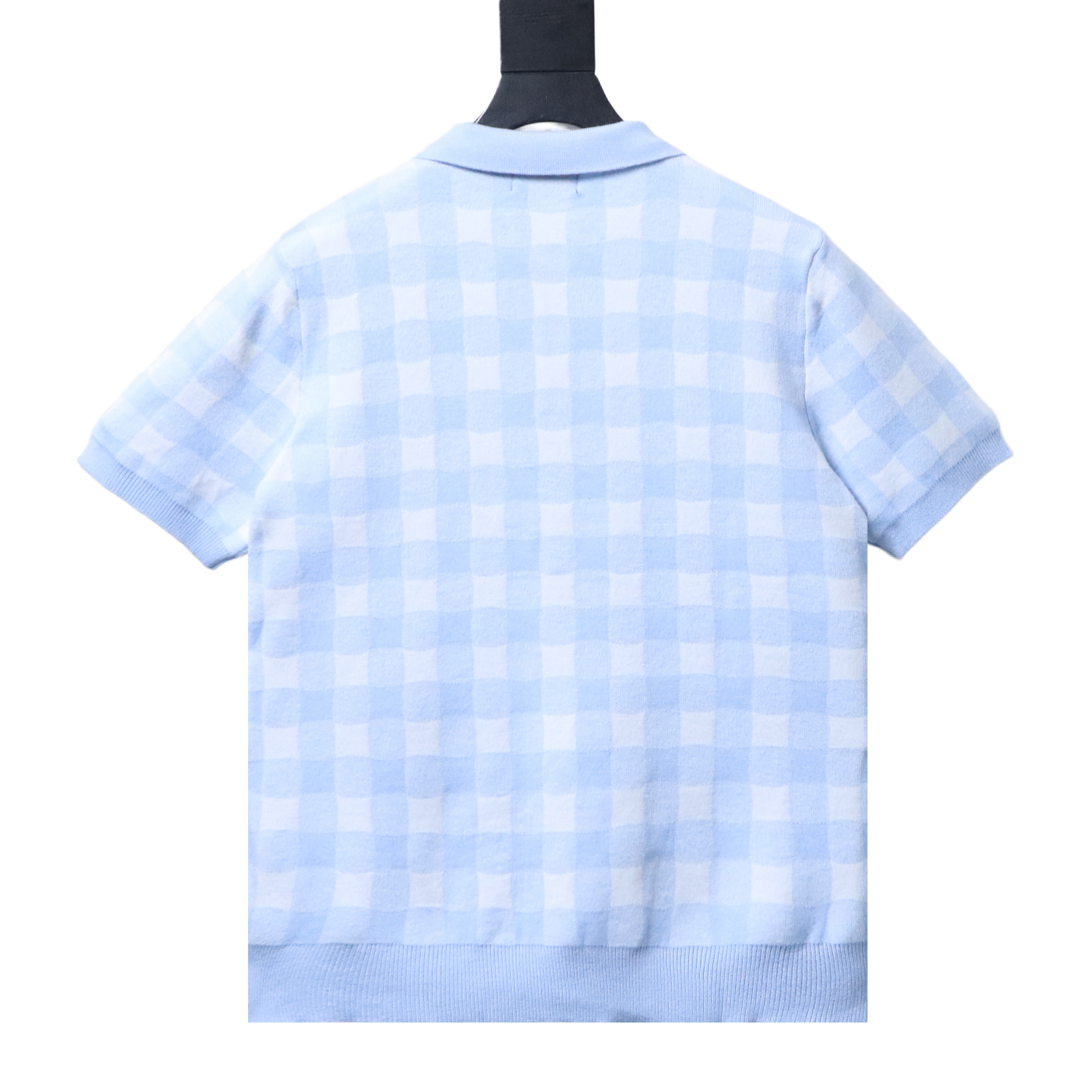 Ralph Lauren Check Jacquard Knit Short Sleeve Polo Shirt Women Style 2