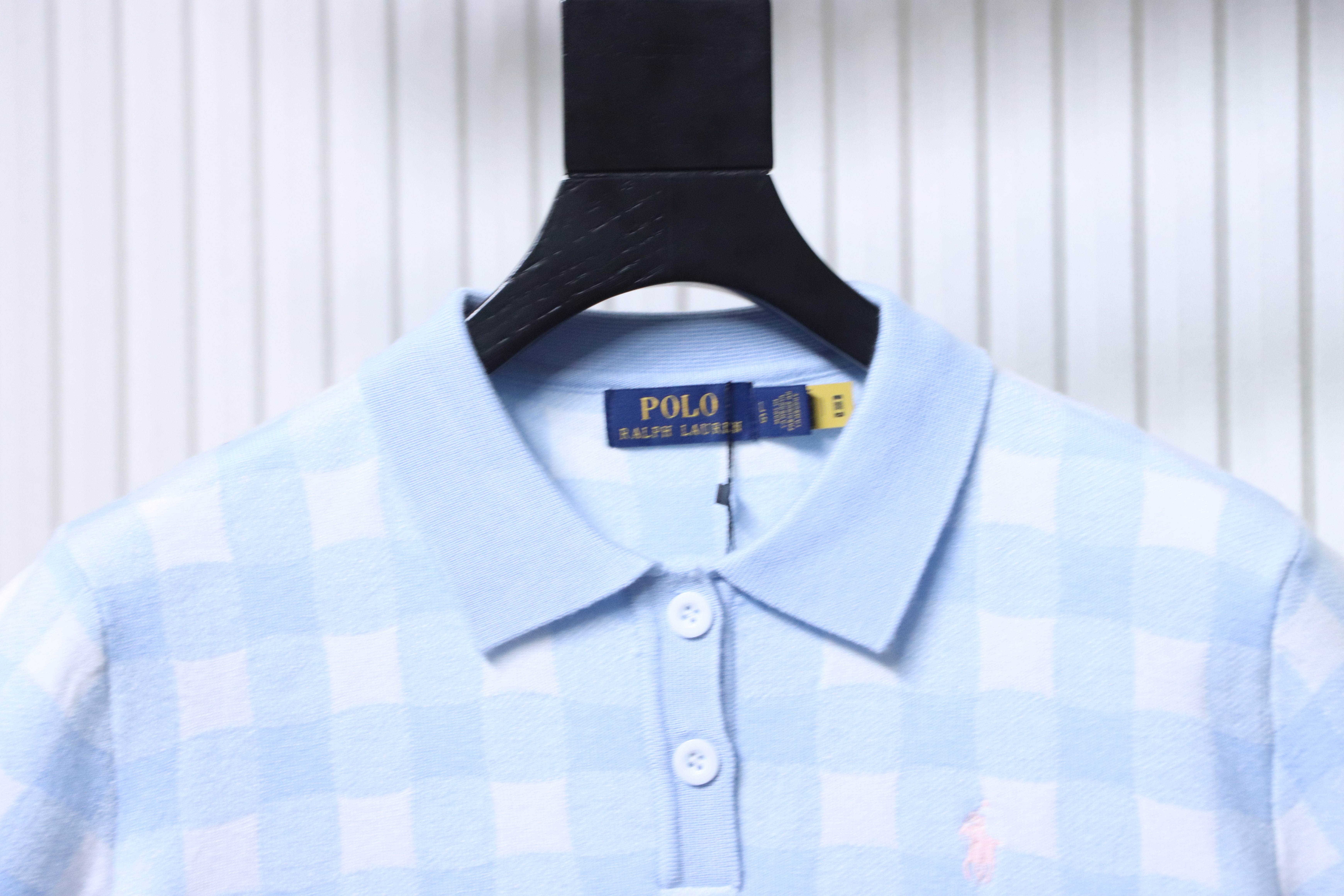 Ralph Lauren Check Jacquard Knit Short Sleeve Polo Shirt Women Style 2
