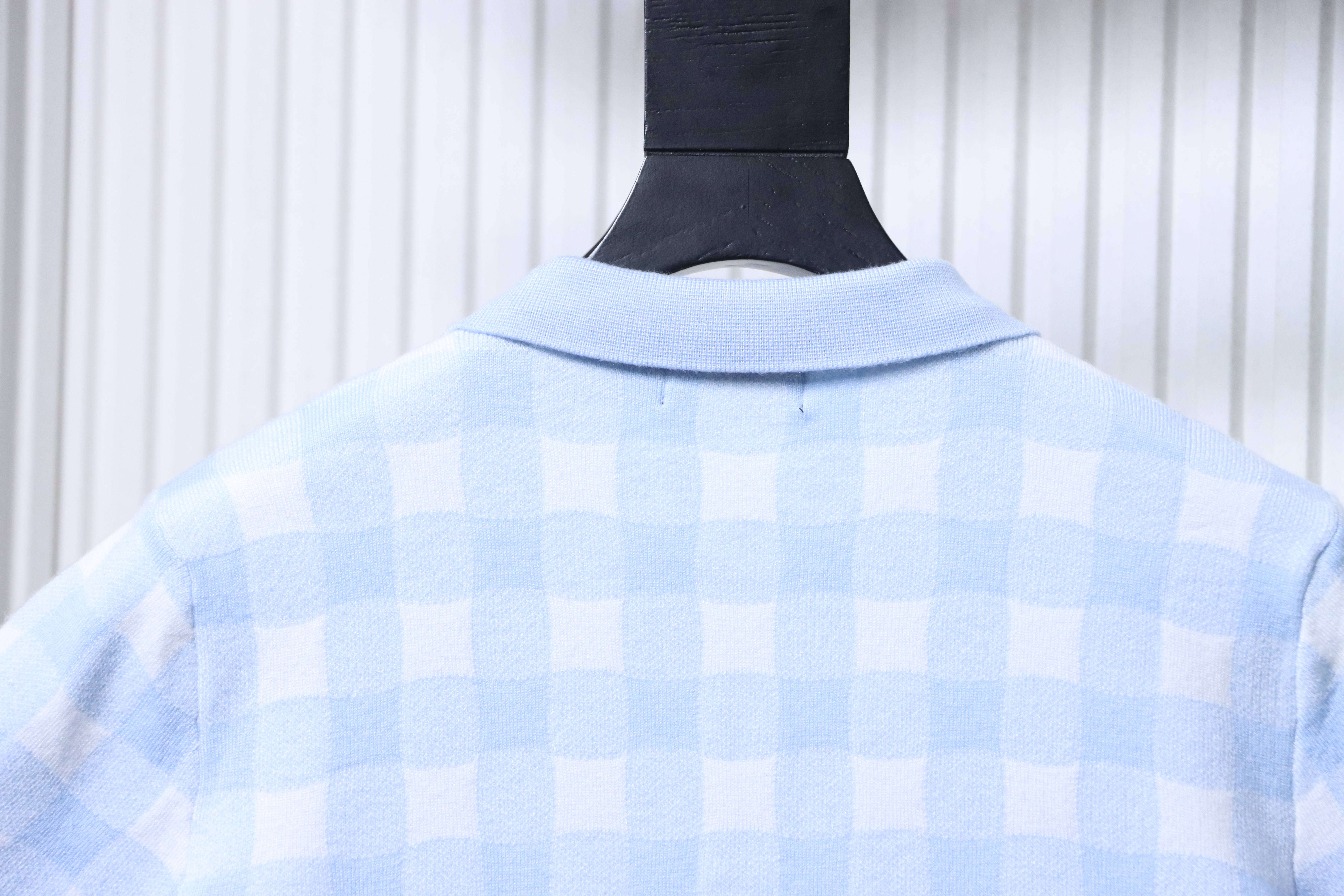 Ralph Lauren Check Jacquard Knit Short Sleeve Polo Shirt Women Style 2
