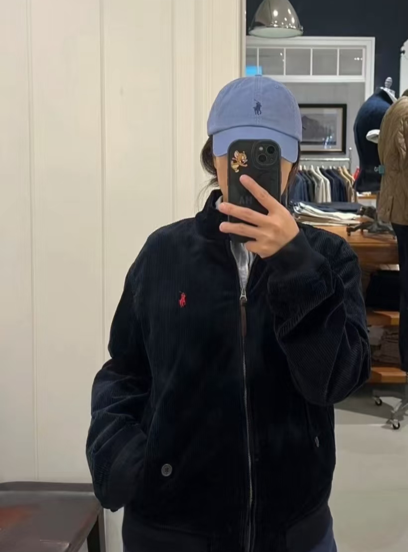 Ralph Lauren FW22 Solid Color Logo Embroidery Corduroy Jacket Style 2
