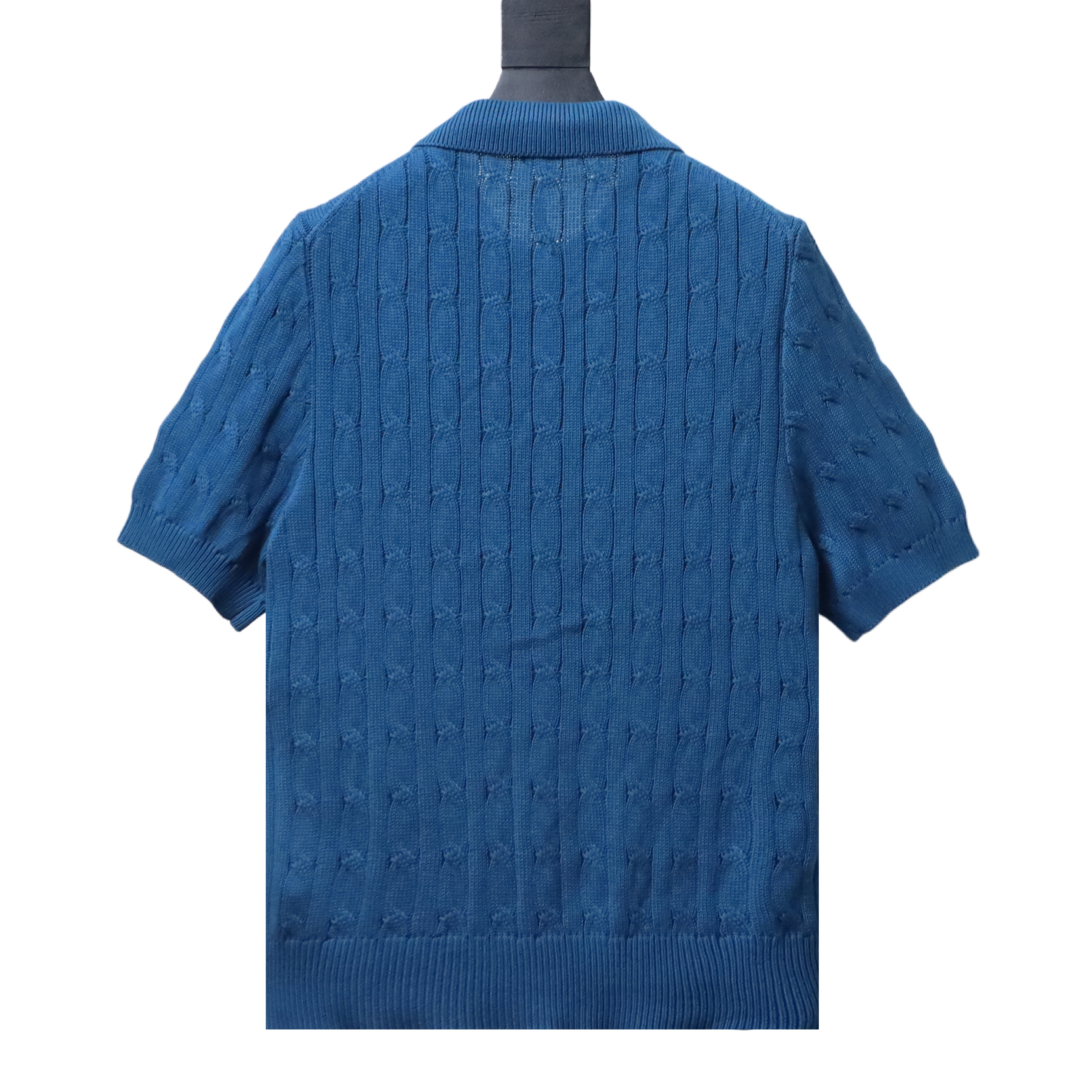 Ralph Lauren Horse Logo Cable Knit Knit Short Sleeve Polo Shirt Style 2